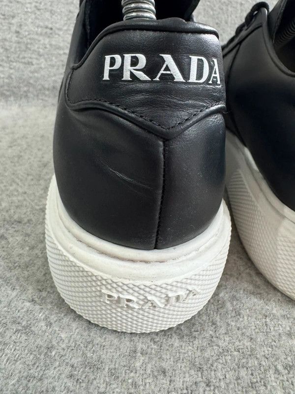 Prada Prada Black Leather Low Top Platform Sneakers Size 39 Size US 9 / IT 39 - 12 Thumbnail