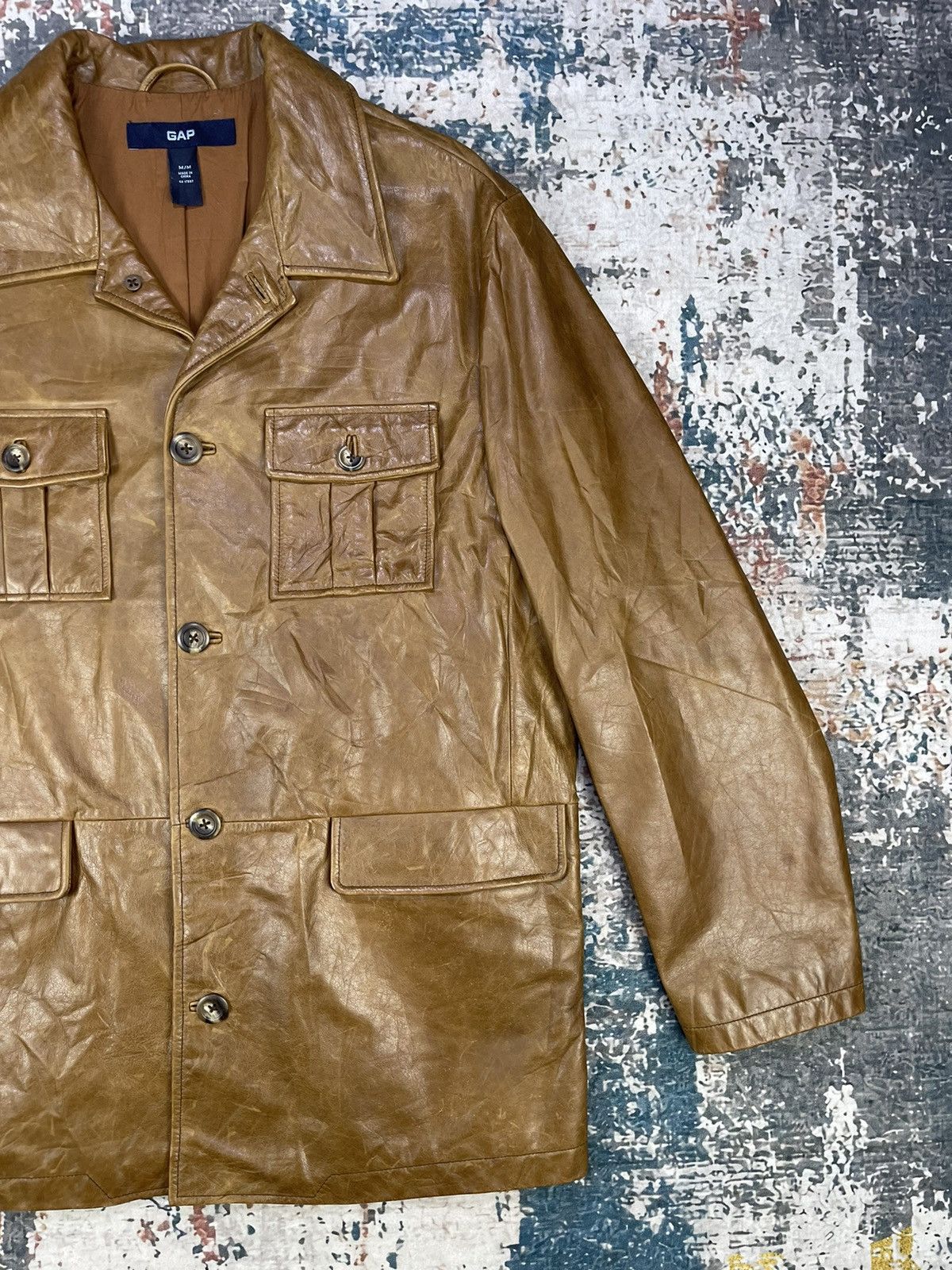 Gap Y2k🔥Vintage GAP Cowhide Four Pocket Leather Jacket Size US M / EU 48-50 / 2 - 4 Thumbnail