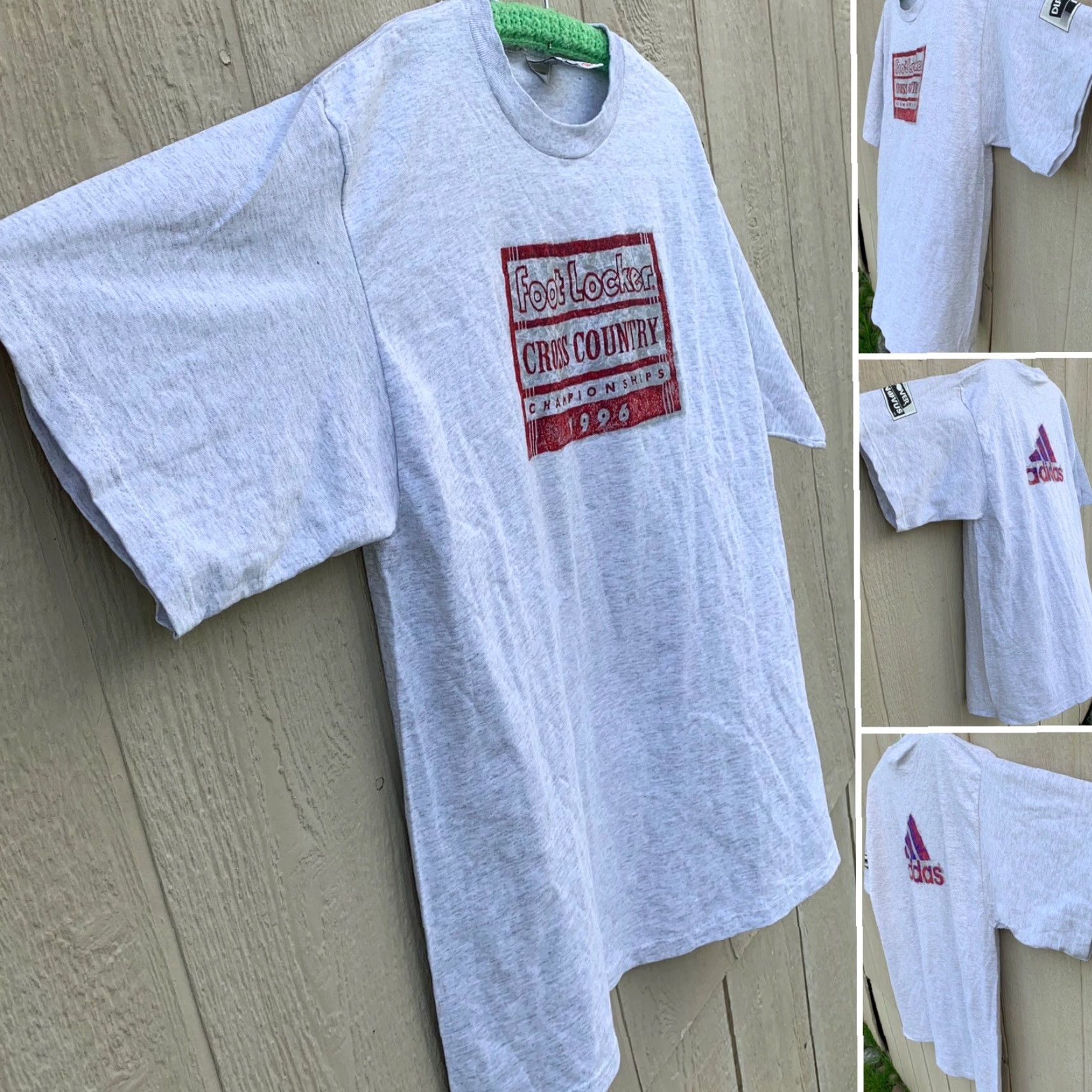 Adidas VINTAGE adidas T-Shirt Foot Locker CROSS COUNTRY CHAMPIONSHIPS 1996 XL Gray Heather Crew Neck Short Sleeve Men Logo 90s Sports USA Size US XL / EU 56 / 4 - 2 Thumbnail