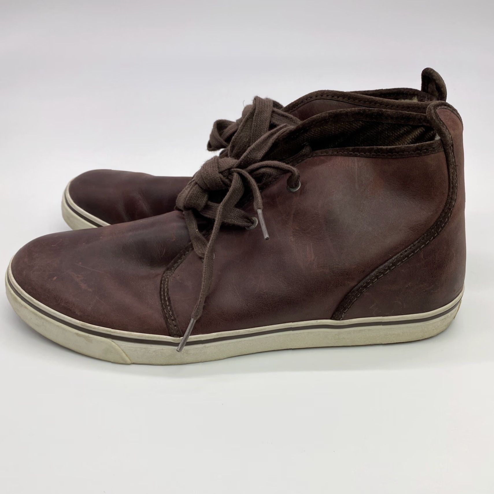 Ugg UGG MENS BOOT Leather Brown Chukka Lace Up 3-Eye Mid-Calf Leighton Breathable Comfort SZ 12 Mens Shoes Size US 12 / EU 45 - 4 Thumbnail