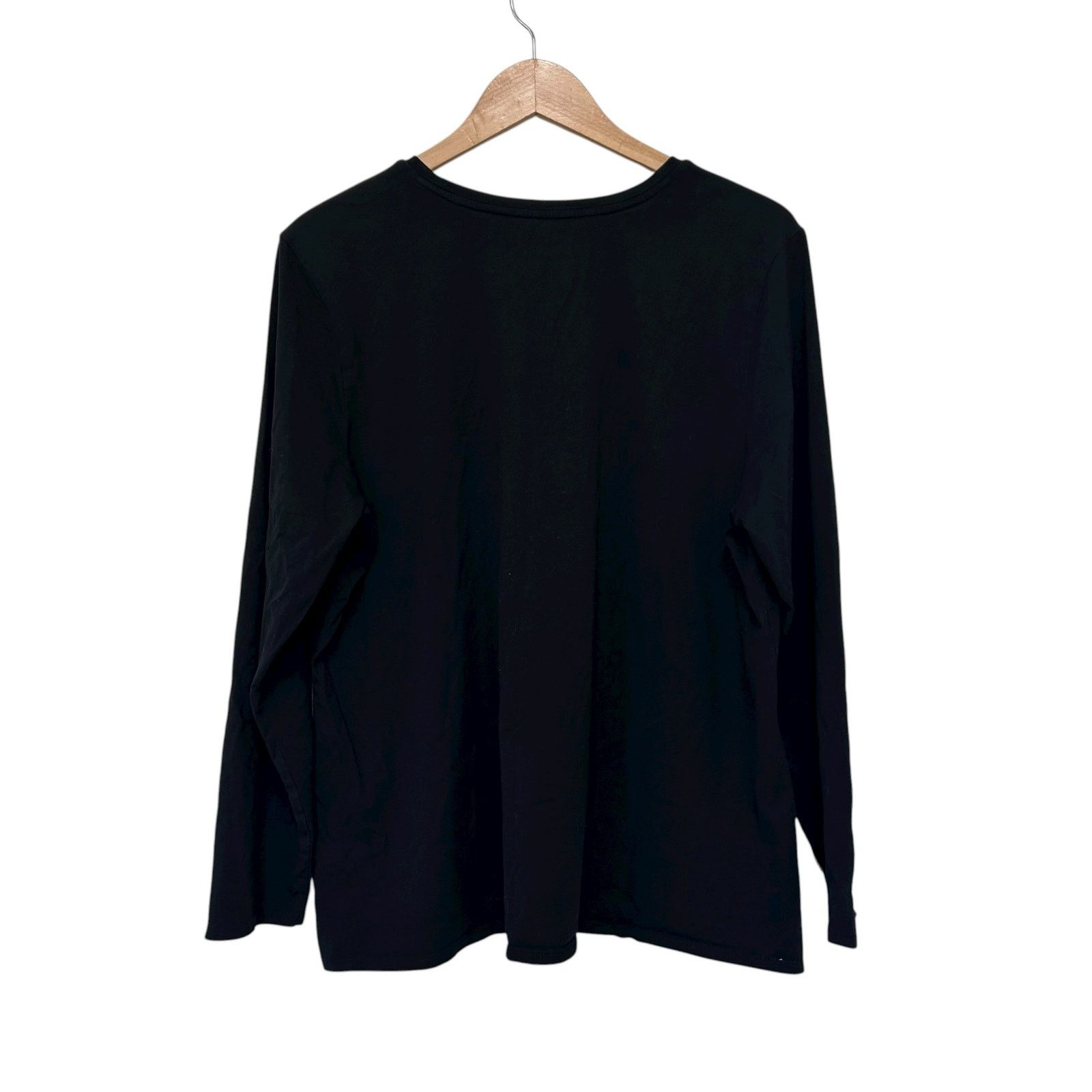 Other Pure Jill Black Stretch Cotton Crew Neck Tee Long Sleeve 2X Size XXL / US 16-18 / IT 52-54 - 3 Thumbnail