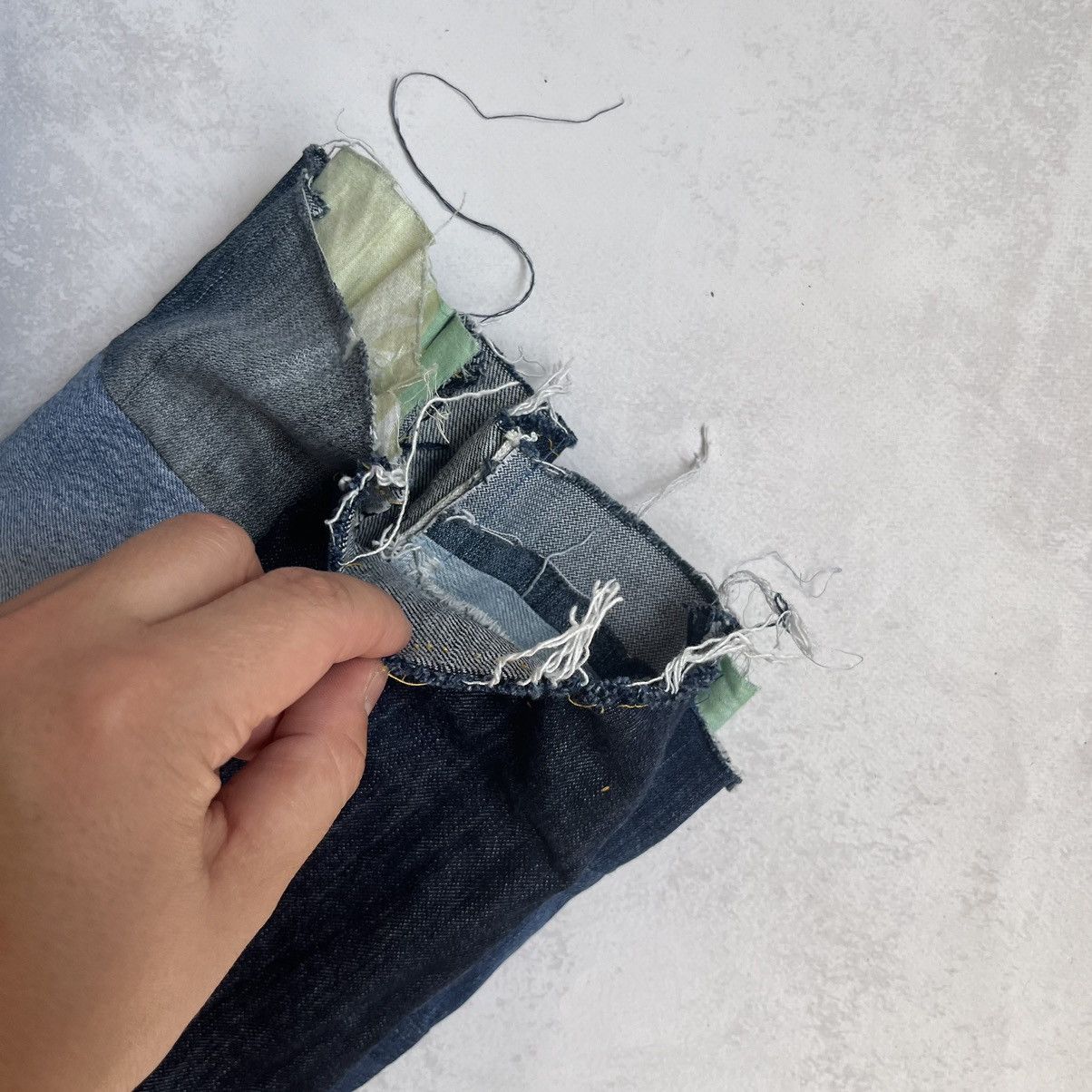 Levi's × Vintage Vintage Levis wide Custom Patchwork Denim baggy Jeans Size US 30 / EU 46 - 15 Thumbnail