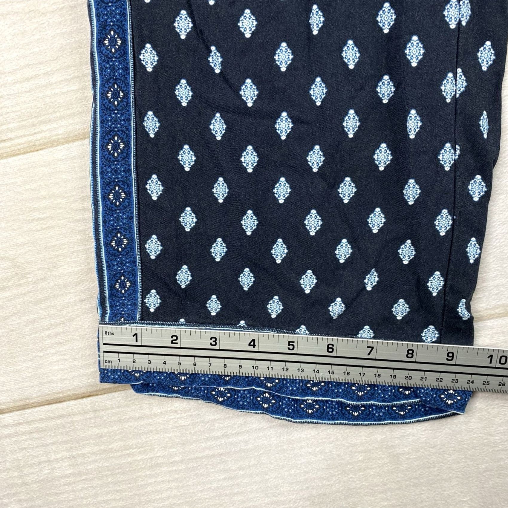 J. Jill J. Jill Pants Womens XS Blue Printed Bohemian Pull-On Elastic Waist Rayon Size 26" / US 2 / IT 38 - 6 Thumbnail