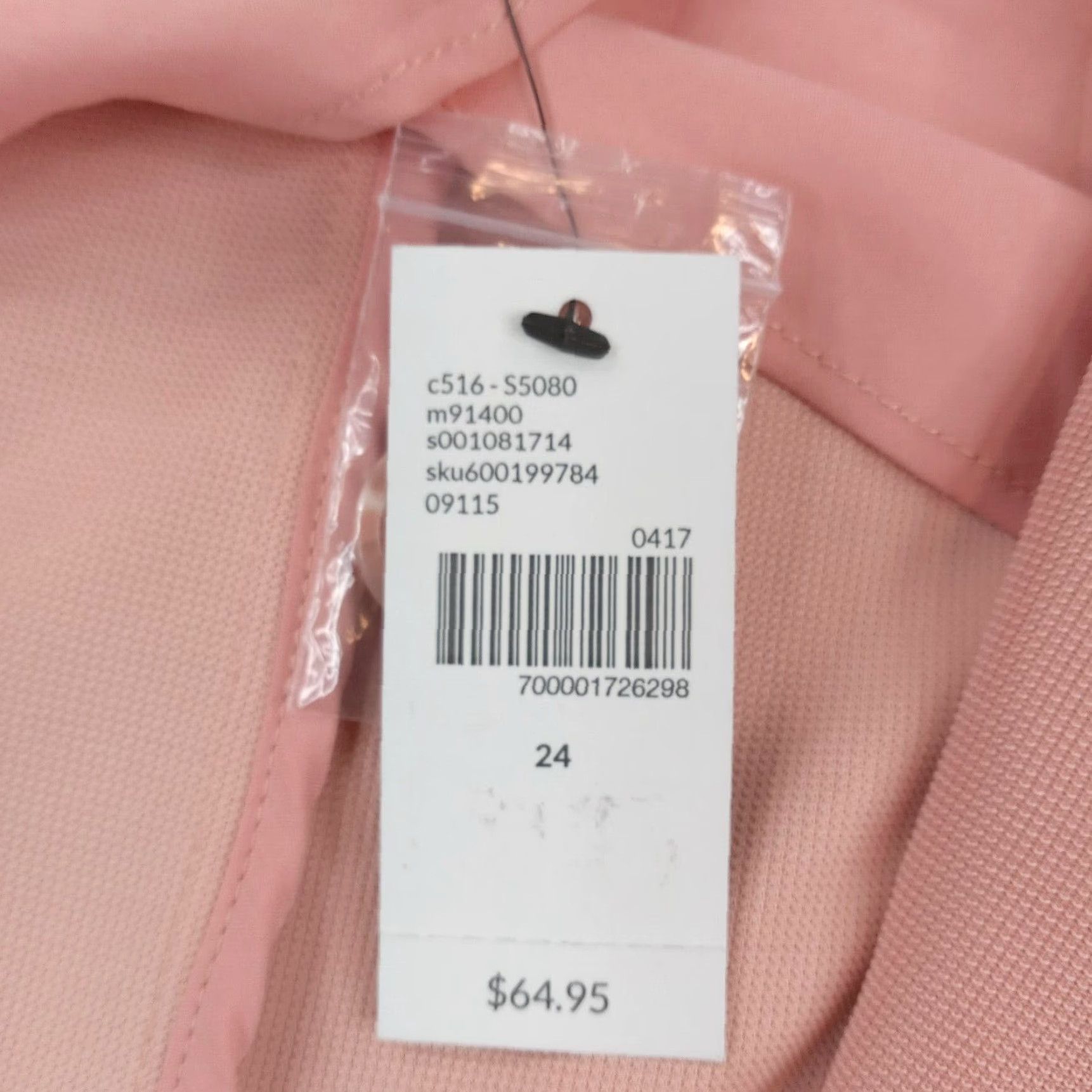 Vintage Lane Bryant Womens Blazer Pink Suit Jacket Size 24 Plus Stretch One-Button Long Sleeve Classic Business Casual Fall Spring Summer Winter Womens Size 4XL / US 24-26 - 6 Thumbnail
