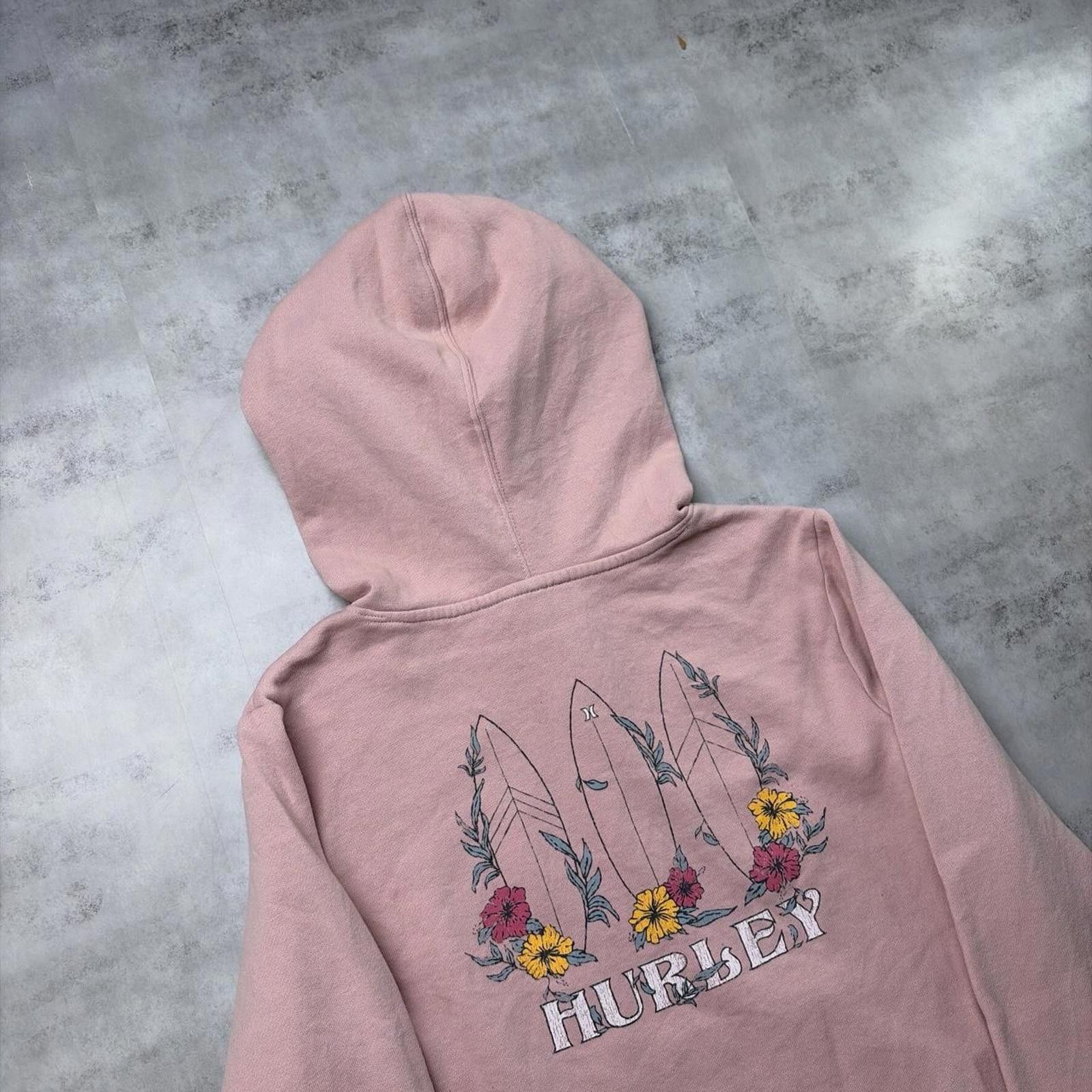 Hurley Y2K Pink Hurley Grunge Surfwear Boxy Hoodie Size XS / US 0-2 / IT 36-38 - 6 Thumbnail