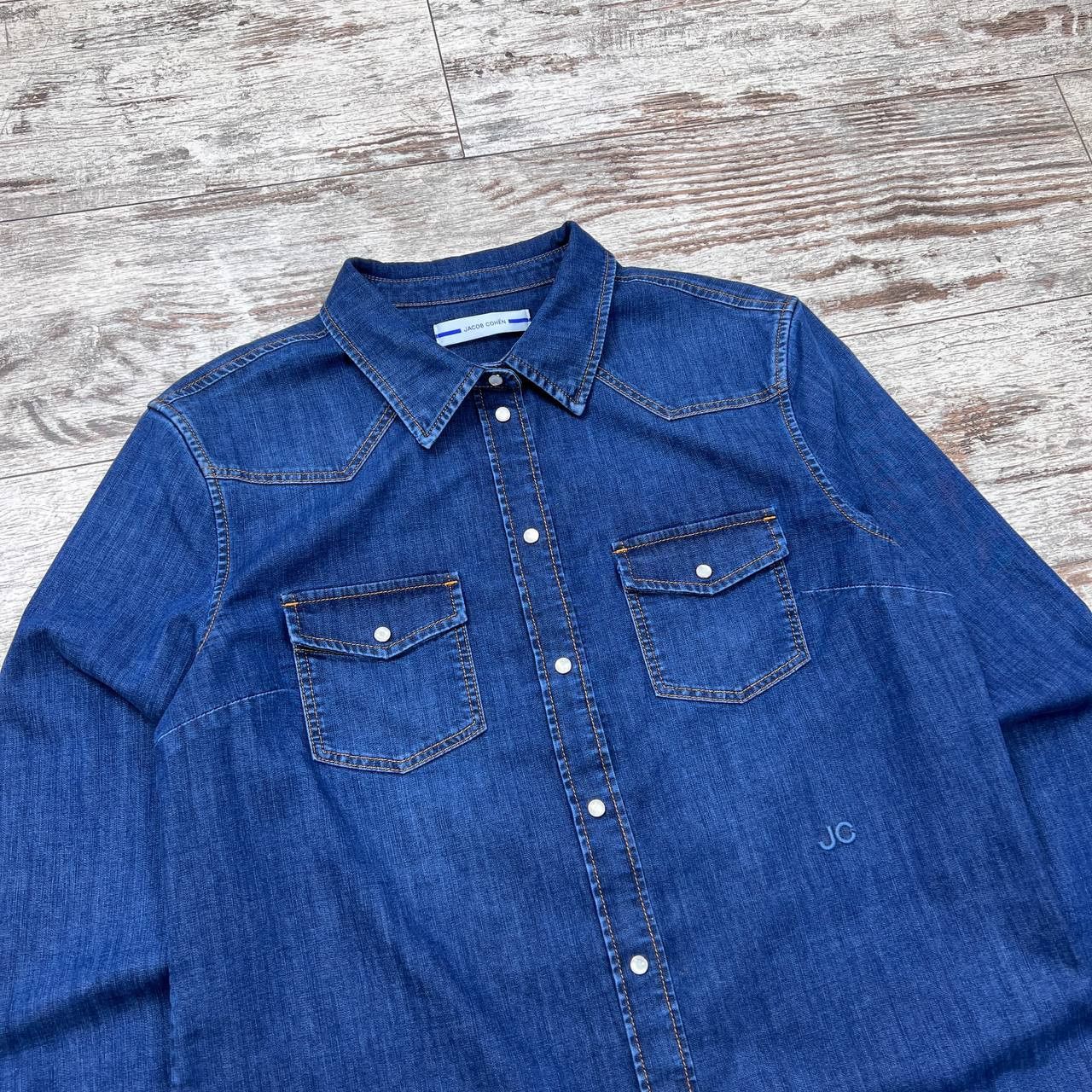 Jacob Cohen Jacob Cohen Western Denim Shirt Blue Size 46 Size L / US 10 / IT 46 - 4 Thumbnail