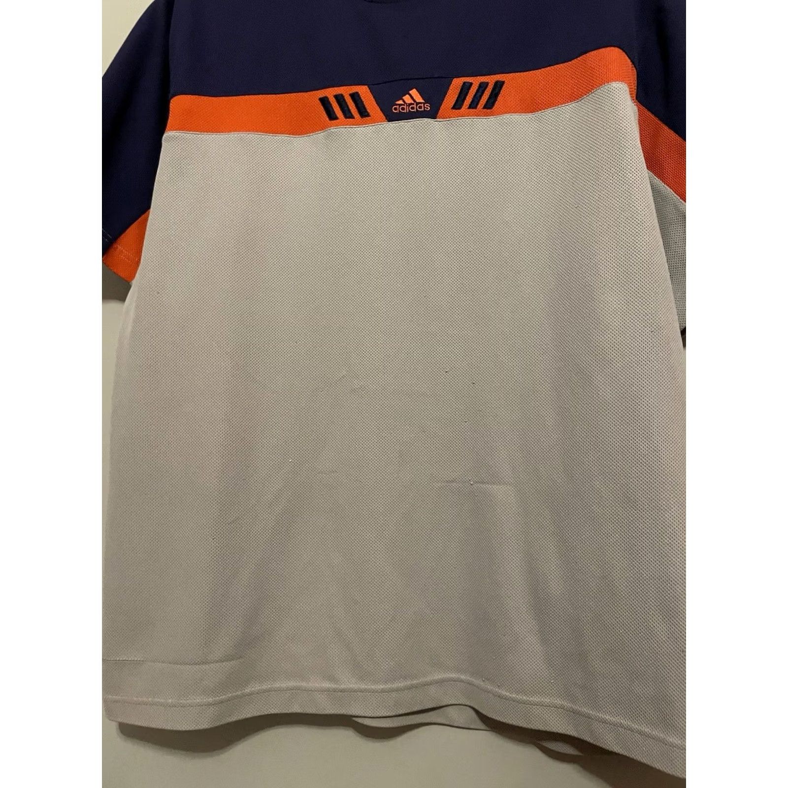 Adidas VINTAGE adidas Men's XL Short Sleeve Athletic Shirt Blue Grey Orange D353 Size US XL / EU 56 / 4 - 5 Thumbnail