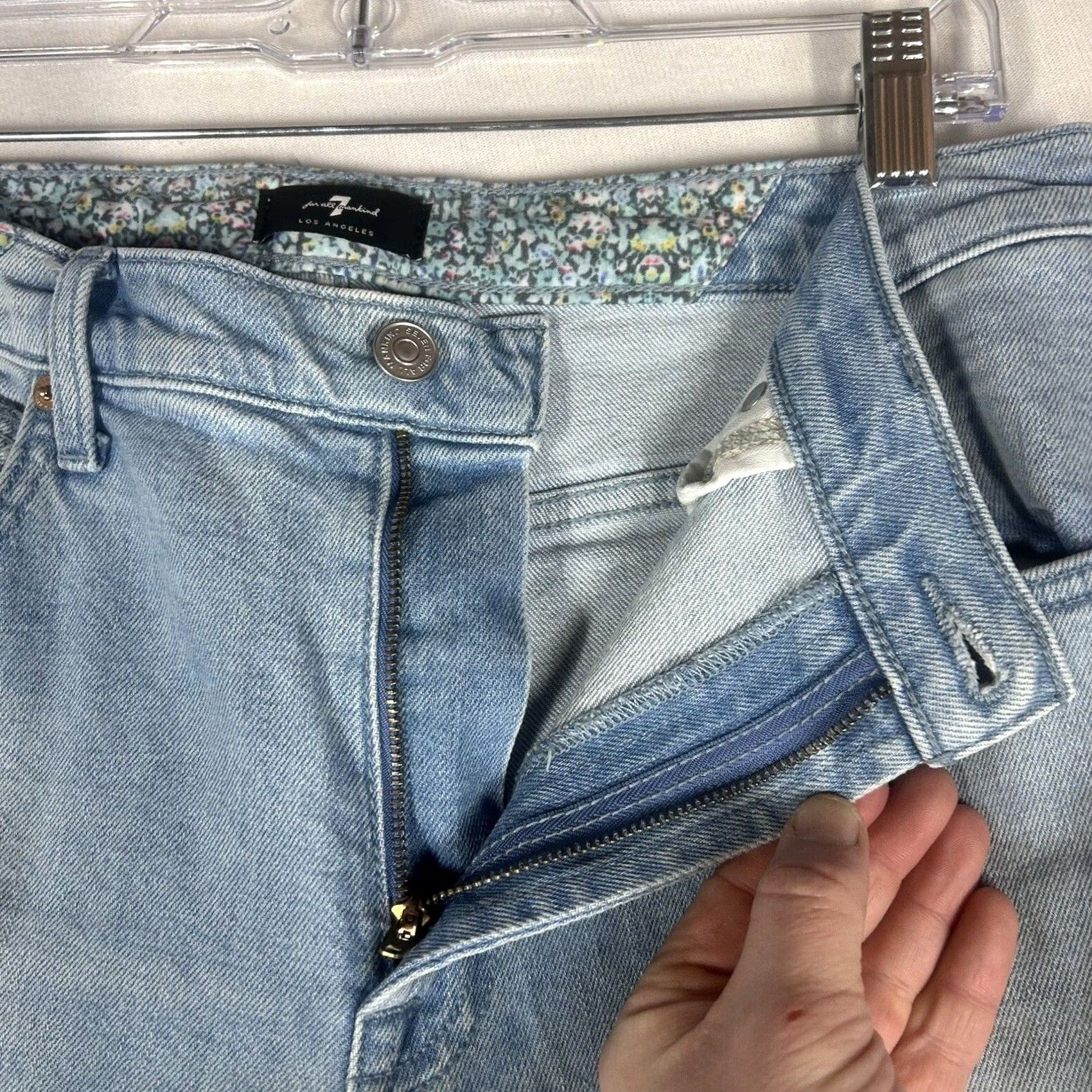 7 For All Mankind 7 For All Mankind Peggi Jeans Womens 31 Ankle Light Wash High Rise Slim Denim Size 24" / US 00 / IT 34 - 4 Thumbnail