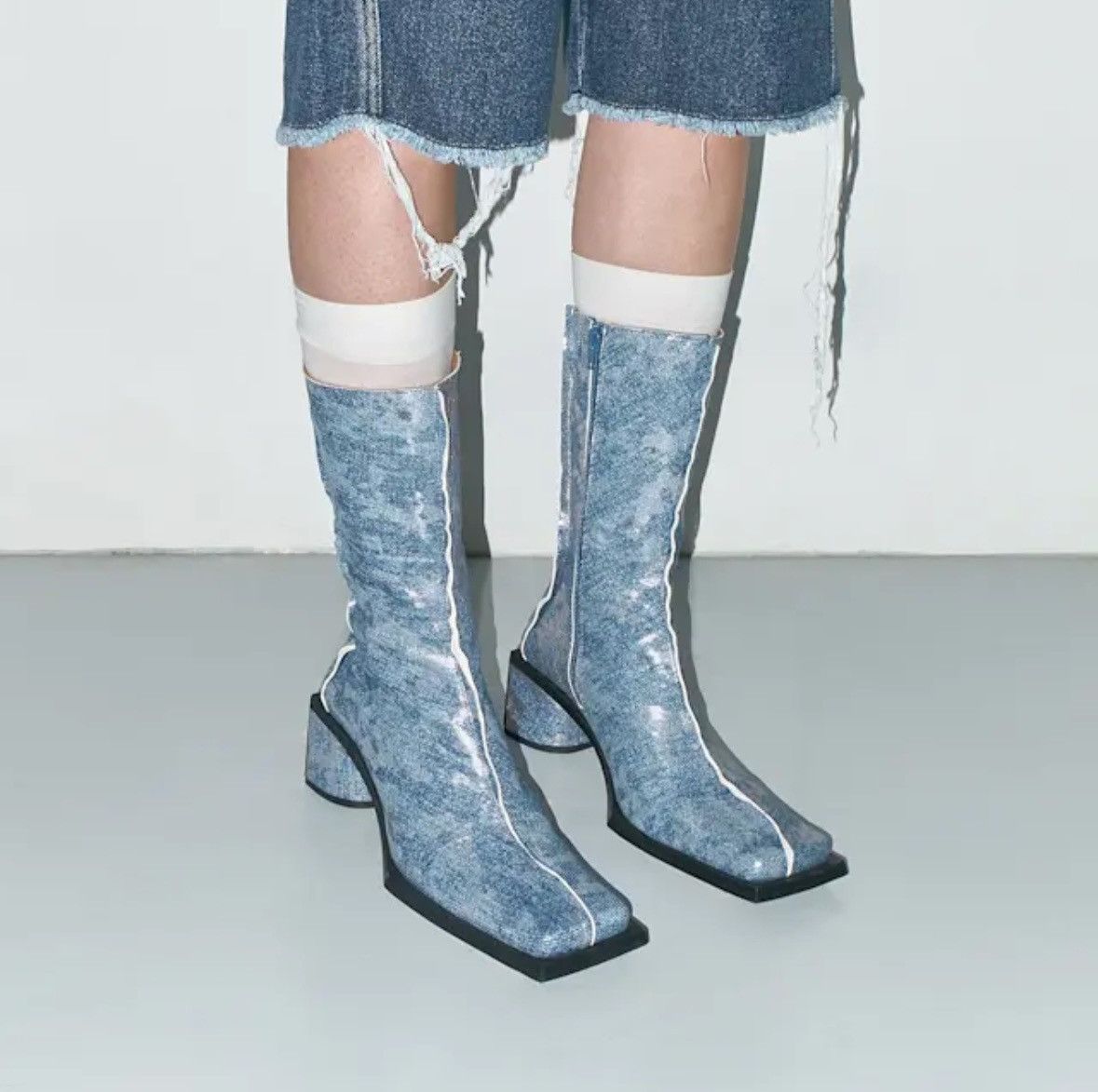 Miista Miista Reiko Denim Boots Size US 9 / IT 39 - 9 Thumbnail