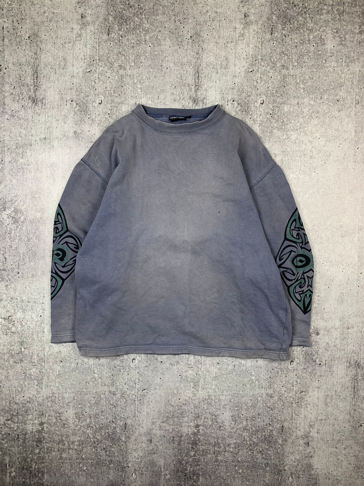 Pre-owned Oneill X Vintage Sunfaded Trashed Oneill Sweatshirt Long Sleeve Y2k In Blue Fade