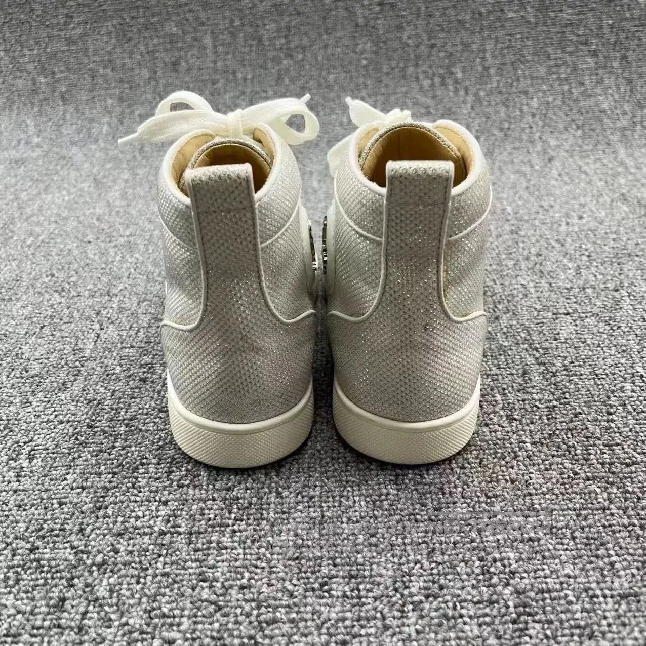 Christian Louboutin Christian Louboutin Woven High-Top Red Sole Sneakers. Size US 4.5 / IT 34.5 - 4 Thumbnail