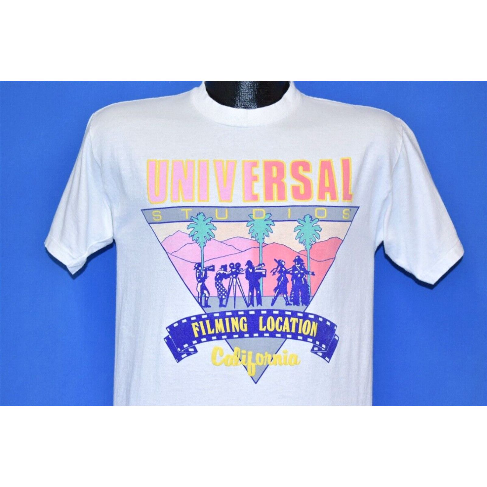 image of Vintage 80's Universal Studios California Filming Location Hollywood T-Shirt S in White (Size Small