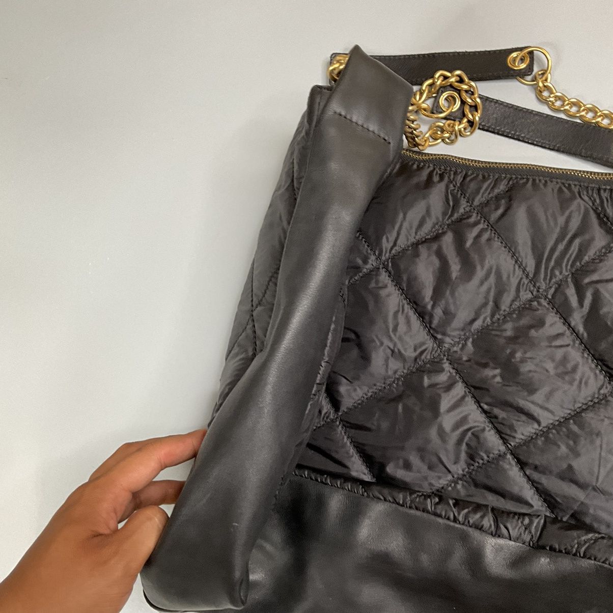 Comme des Garcons Junya Watanabe Quilted Nylon With Leather Trimmings Chainbag Size ONE SIZE - 10 Thumbnail