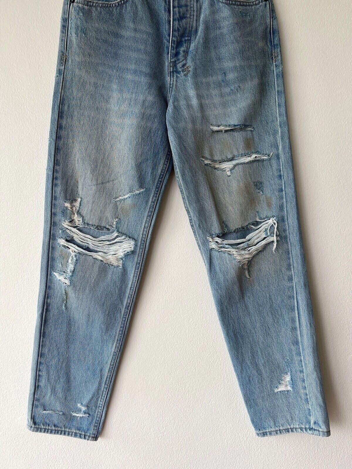 new Ksubi mens denim jean 28 bullet doom blue trashed ripped