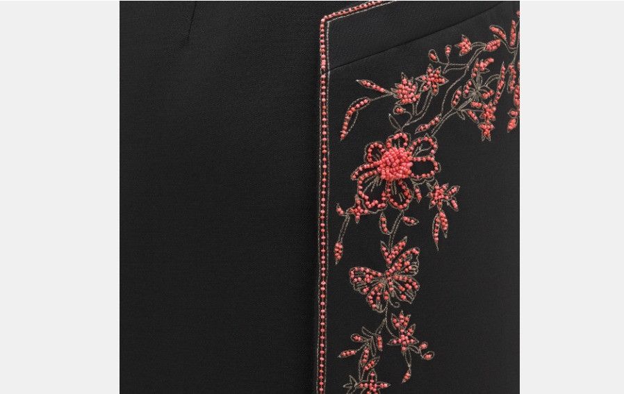 Dior o1w1db10325 411J09 Midi Skirt in Black & Coral Size 27" / US 4 / IT 40 - 4 Thumbnail