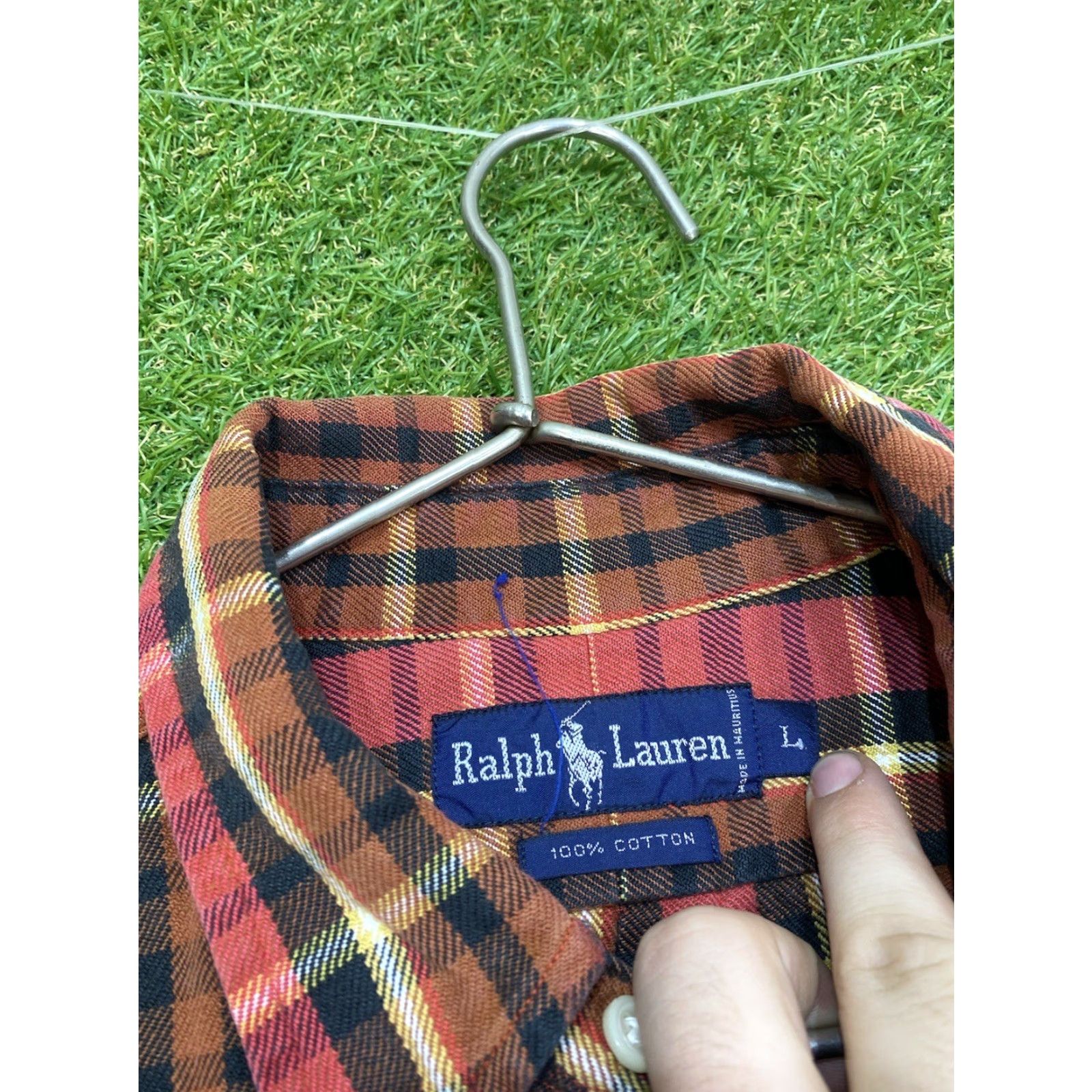 Polo Ralph Lauren Polo Ralph Lauren Shirt Mens L Flannel Plaid Button-Up Workwear Preppy Casual Modern 90s Classic Polo by Ralph Lauren Blackred? Size 42R - 3 Thumbnail