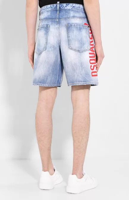 Dsquared2 Dsquared2 D2 Denim Shorts 50 Italy Pepsi Light Wash Size US 34 / EU 50 - 2 Thumbnail