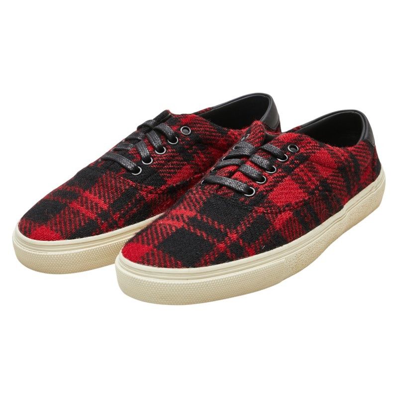 Yves Saint Laurent Yves Saint Laurent Saint Laurent Check Tweed Leather Sneaker Leather Shoes DUTY FREE for USA Size ONE SIZE - 1 Thumbnail