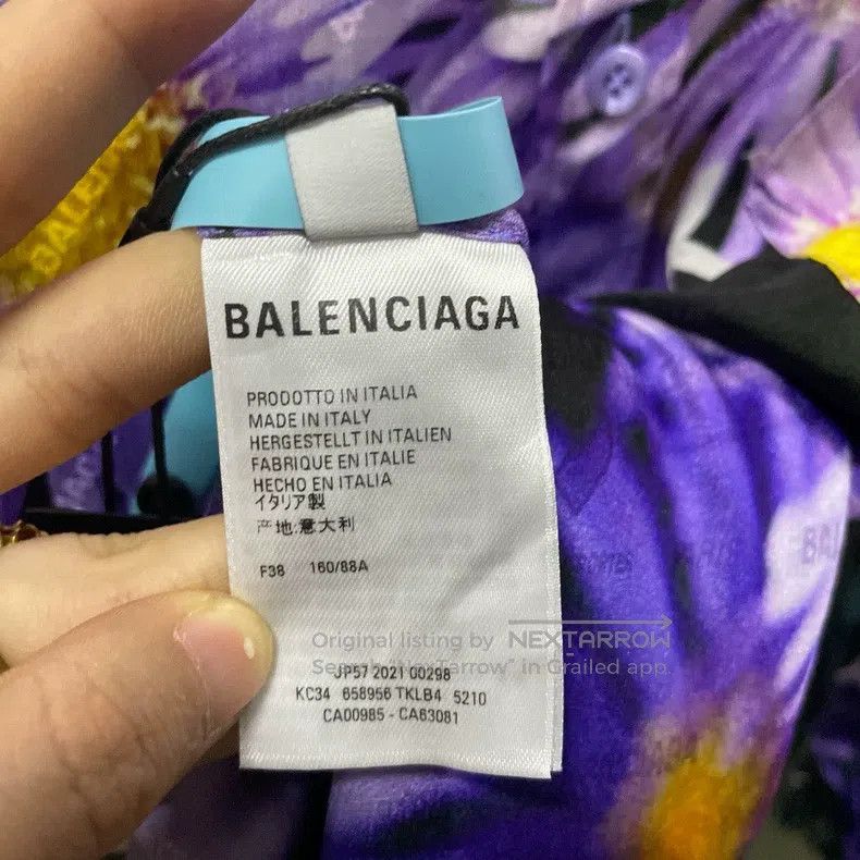 Balenciaga Balenciaga Floral full-print silk long sleeve shirt Size XS / US 0-2 / IT 36-38 - 4 Thumbnail