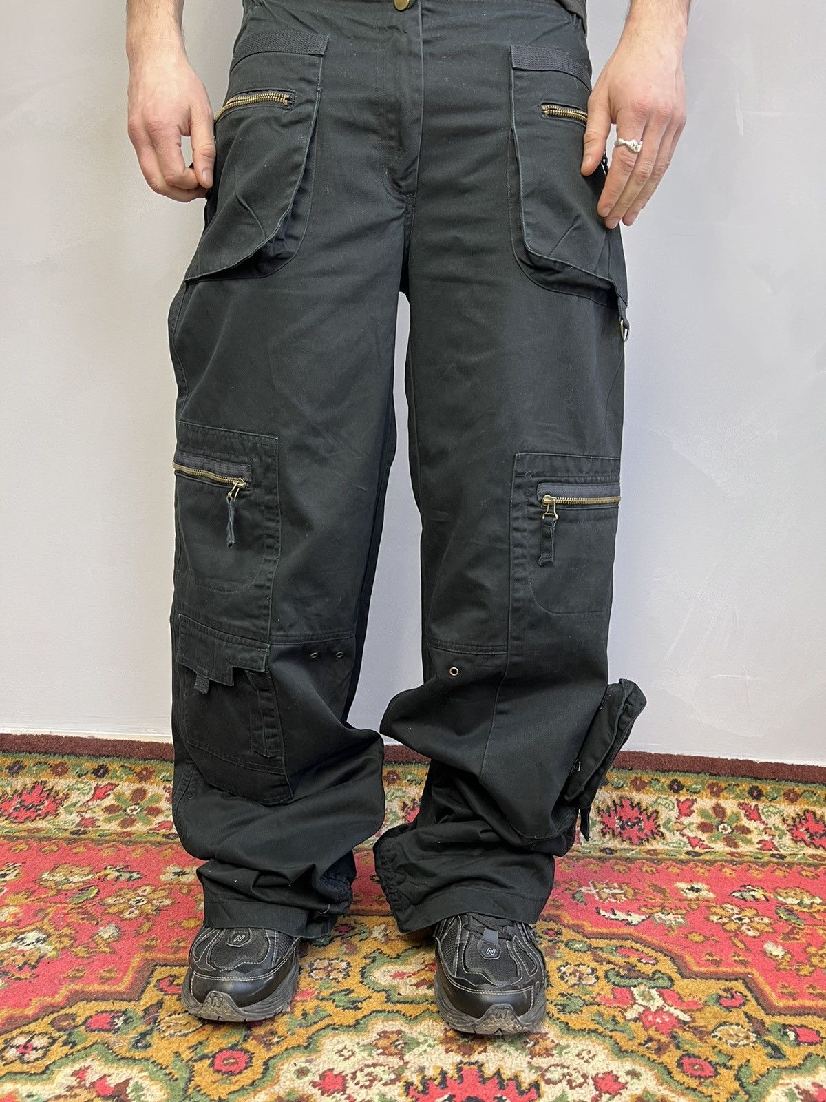 Japanese Brand × Junya Watanabe Y2K Vintage Streetwear black Camo Cargo Baggy Jeans sh Size US 31 - 4 Thumbnail