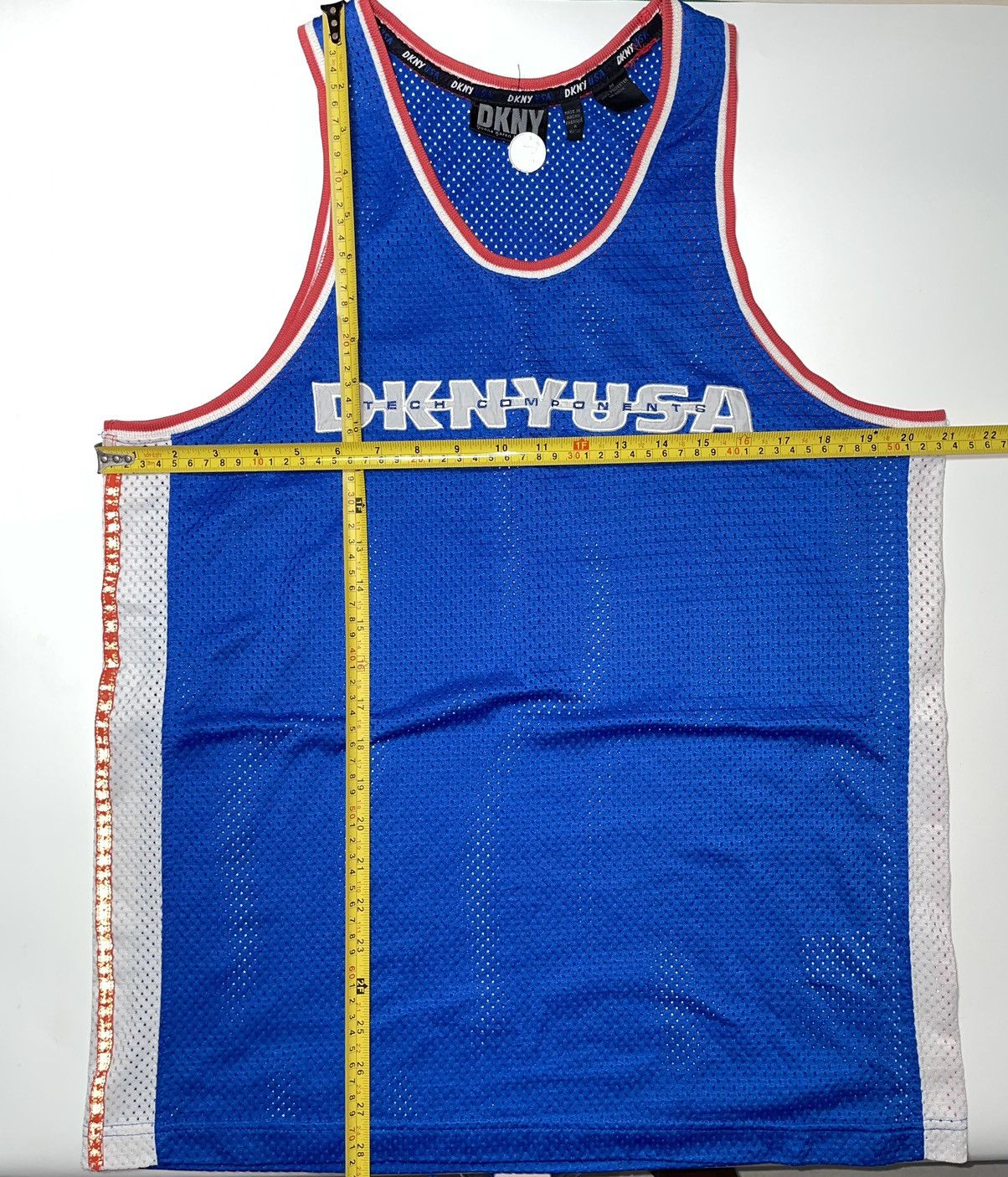 DKNY × Designer × Vintage Vintage 90s DKNY USA Tech Components jersey tank top singlet Size US L / EU 52-54 / 3 - 6 Thumbnail