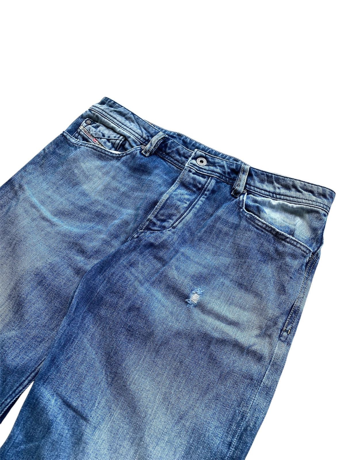 Diesel × Vintage Y2K DIESEL Zaghor Heavyweight Distressed Blue Washed Denim Size US 32 / EU 48 - 2 Thumbnail