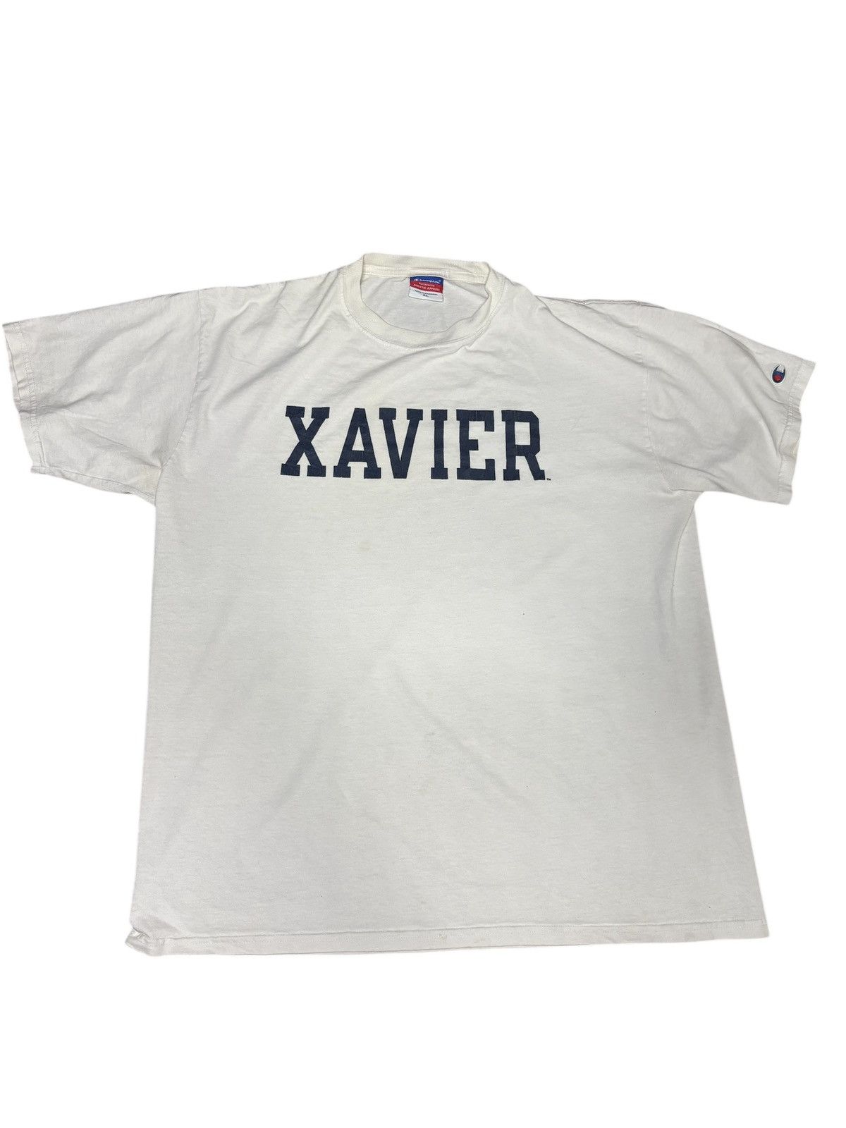 Champion Vintage Champion “Xavier” University Spell-Out Tee – White Size US XL / EU 56 / 4 - 2 Thumbnail