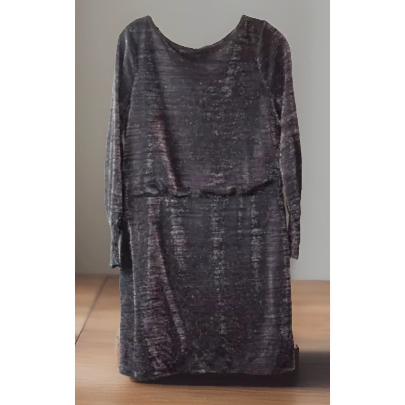White House Black Market NEW White House Black Market Burgundy Sparkle Knit Dress P 12P Women Knee Length Dress - Fit & Flare Size XL / US 12-14 / IT 48-50 - 2 Thumbnail