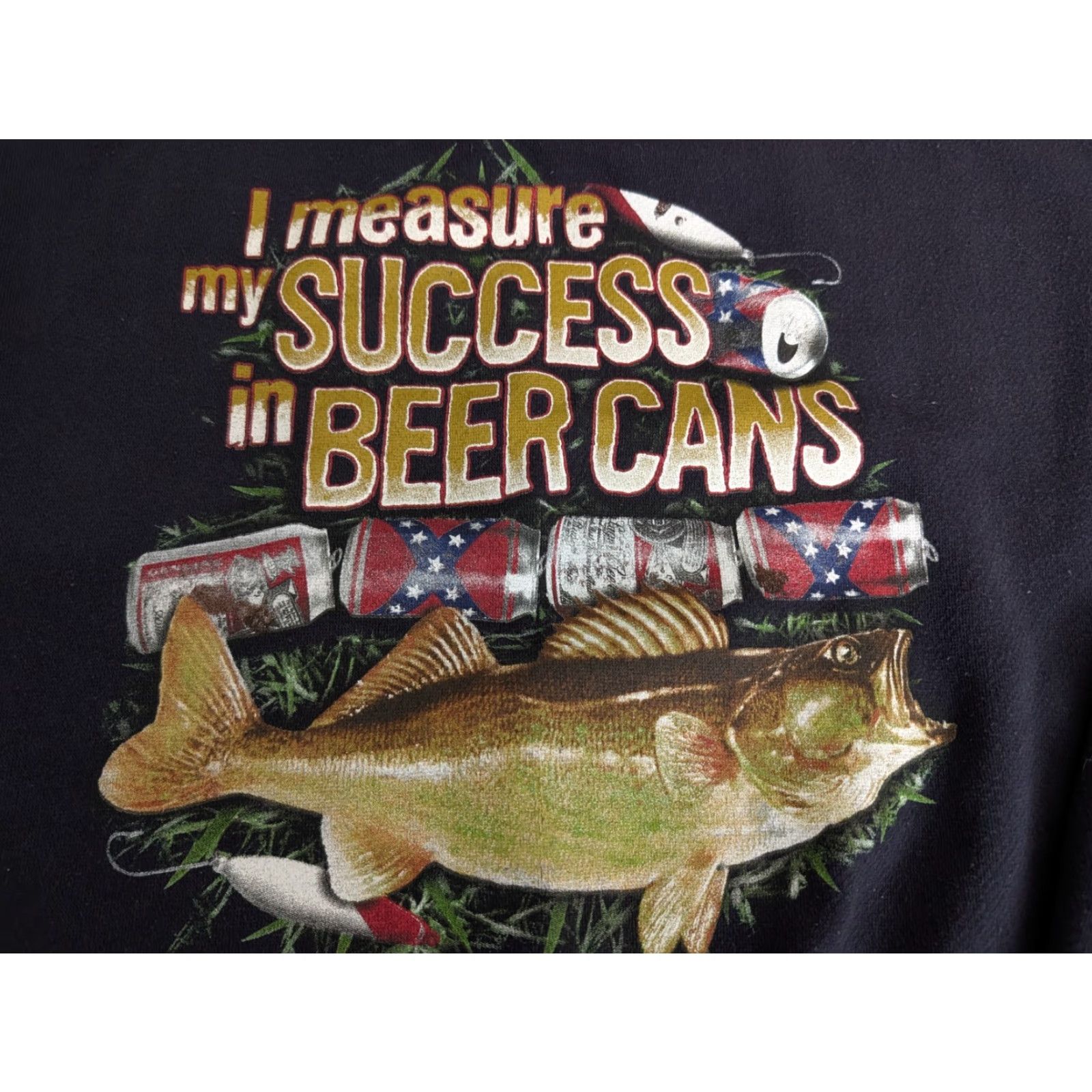 Vintage VINTAGE Lost Creek Outfitters Crew Sweatshirt Mens XL Blue Graphic Print Fisherman Beer Can 90s Y2K Fishing Size US XL / EU 56 / 4 - 6 Thumbnail