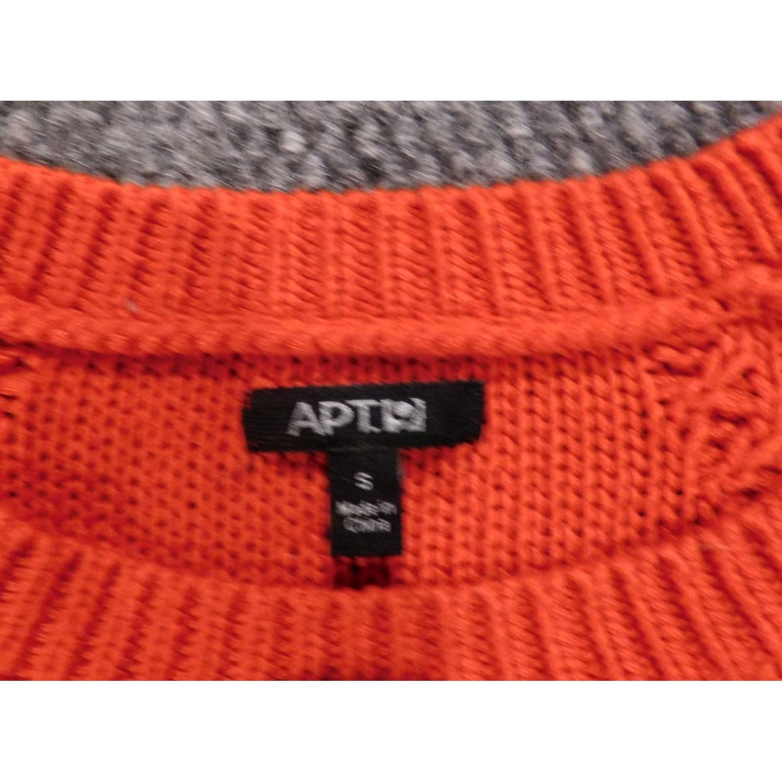 Apt. 9 Apt. 9 Womens Sweater Small Orange Pullover Crewneck Knit Solid Embroidered Casual Long Sleeve Classic Open Soft Chunky ACrylic Machine Washable Size S / US 4 / IT 40 - 6 Thumbnail