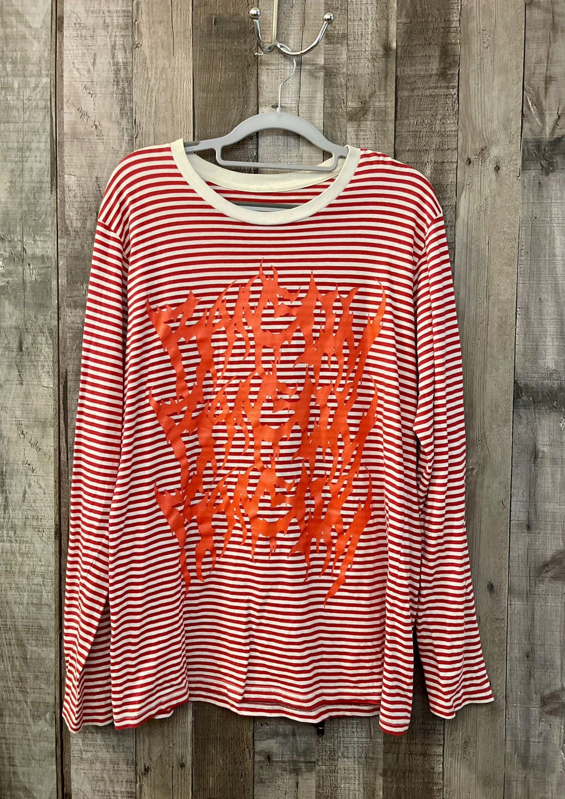 Ransom Clothing Ransom Red and White Striped Long-sleeve Metal Logo Size US L / EU 52-54 / 3 - 1 Thumbnail