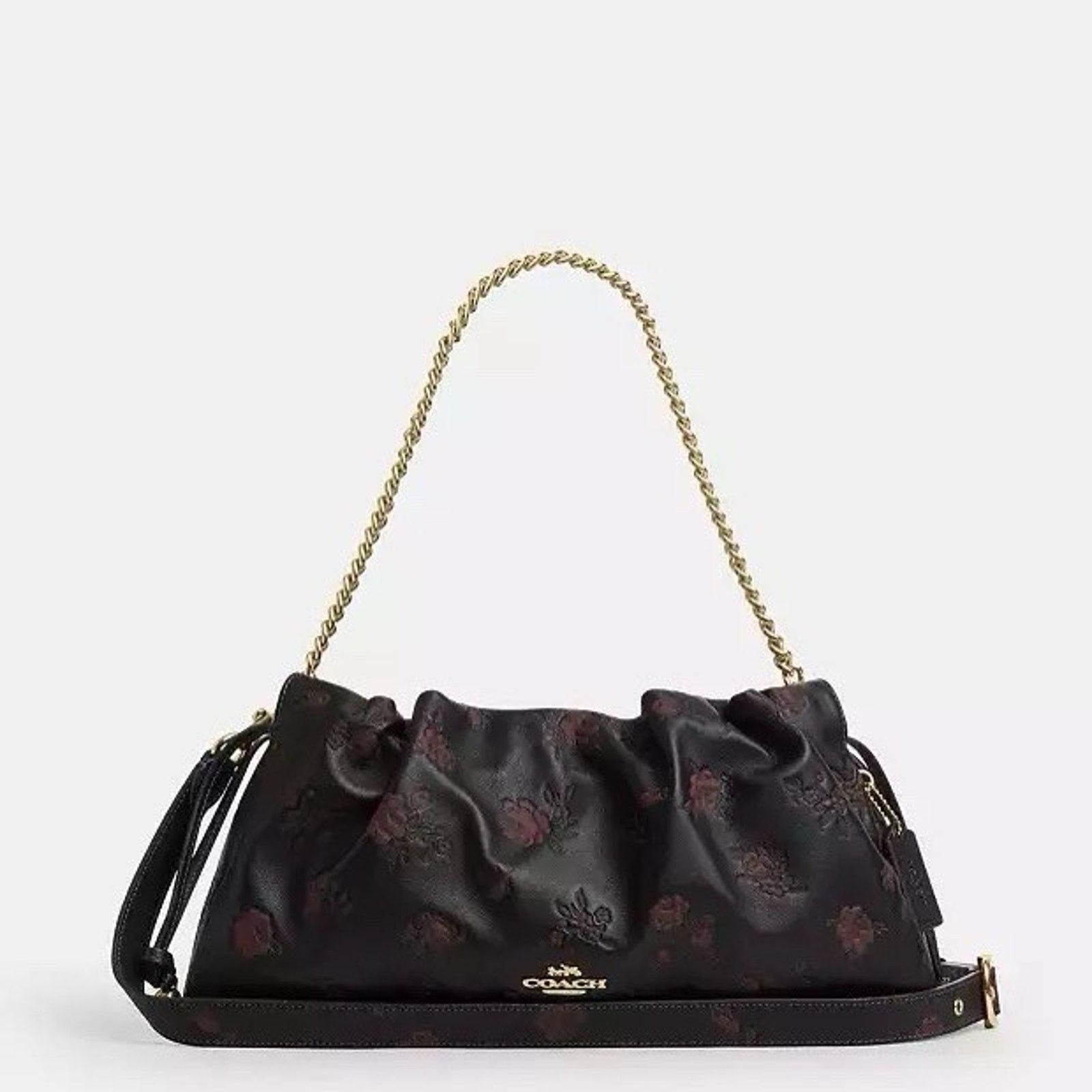 Coach NWT Coach Faye Large Shoulder Bag Floral CCE25 Black/Wine Size ONE SIZE - 8 Thumbnail