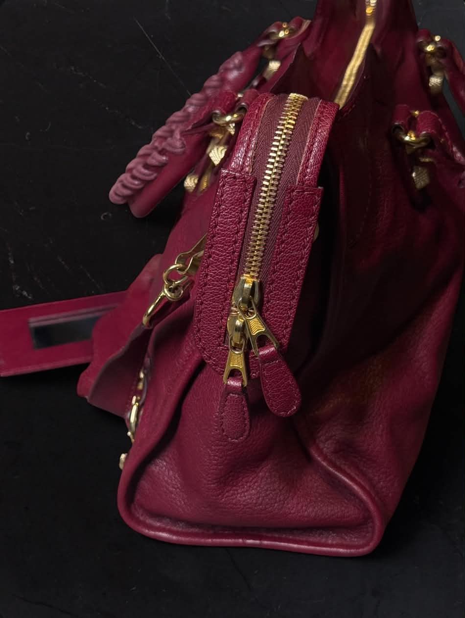 Balenciaga Balenciaga Classic Citybag — Wine Red / Gold Hardware Size ONE SIZE - 5 Thumbnail