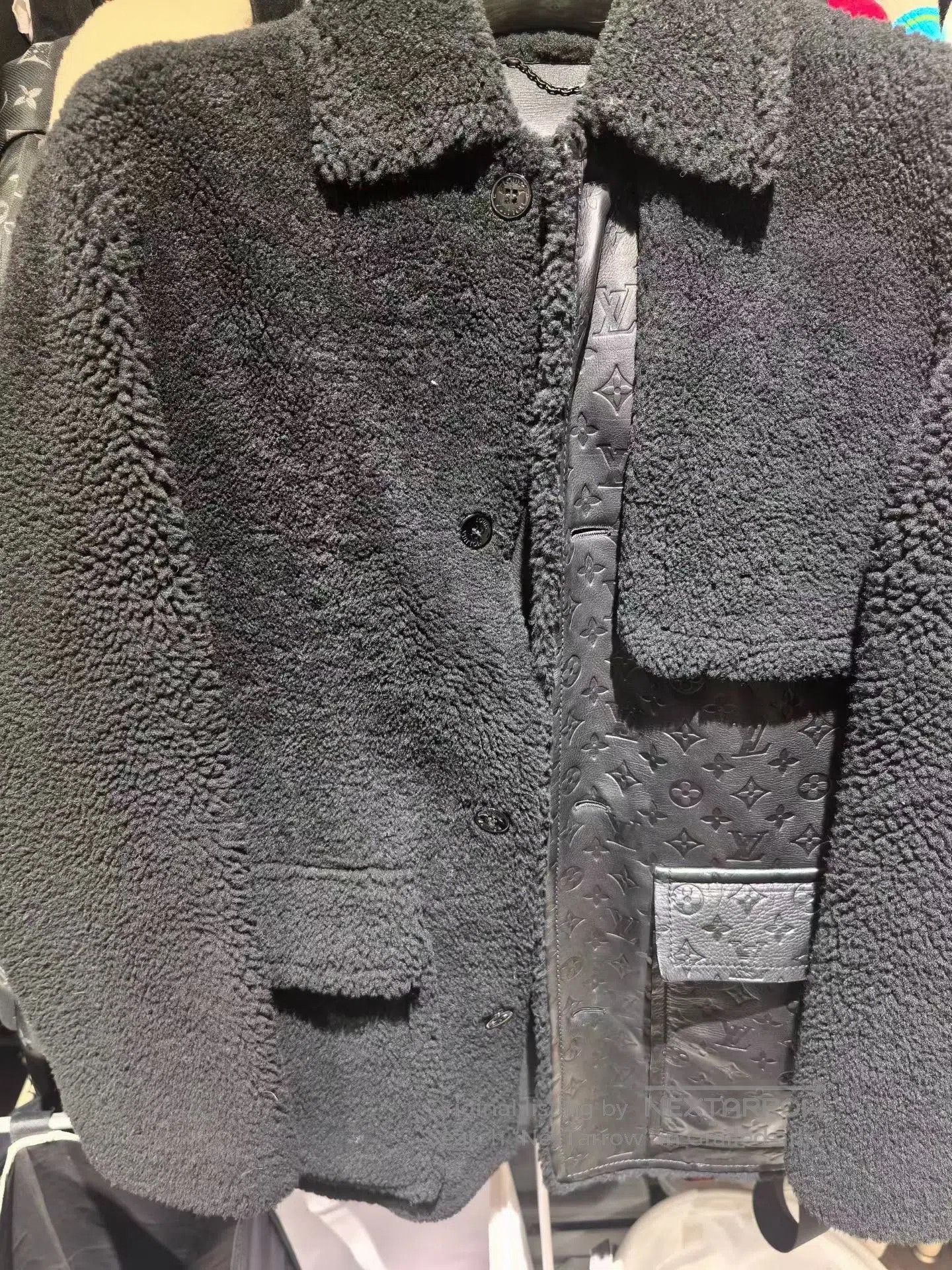Louis Vuitton Louis Vuitton Black Embossed Monogram Fur Coat. Size US M / EU 48-50 / 2 - 3 Thumbnail
