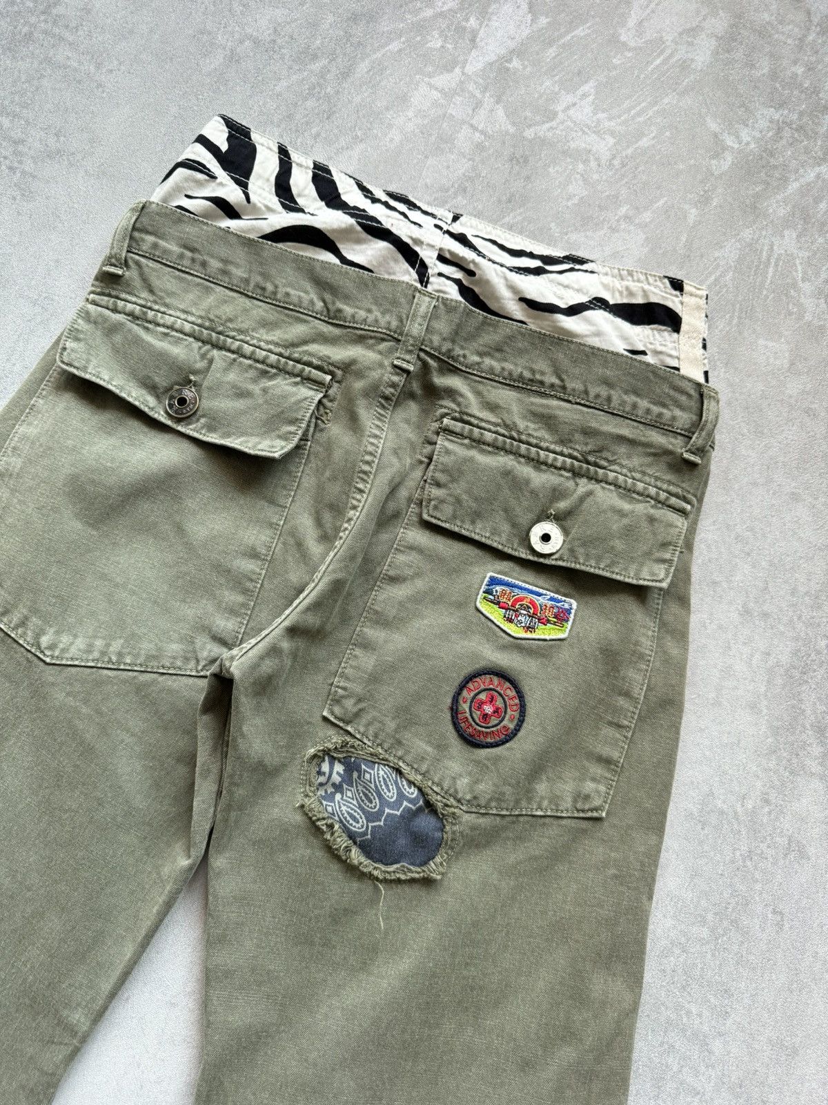 Japanese Brand Rag Restyle Fatigue Pants Double Waist REGRESTYLE Size 26" / US 2 / IT 38 - 5 Thumbnail