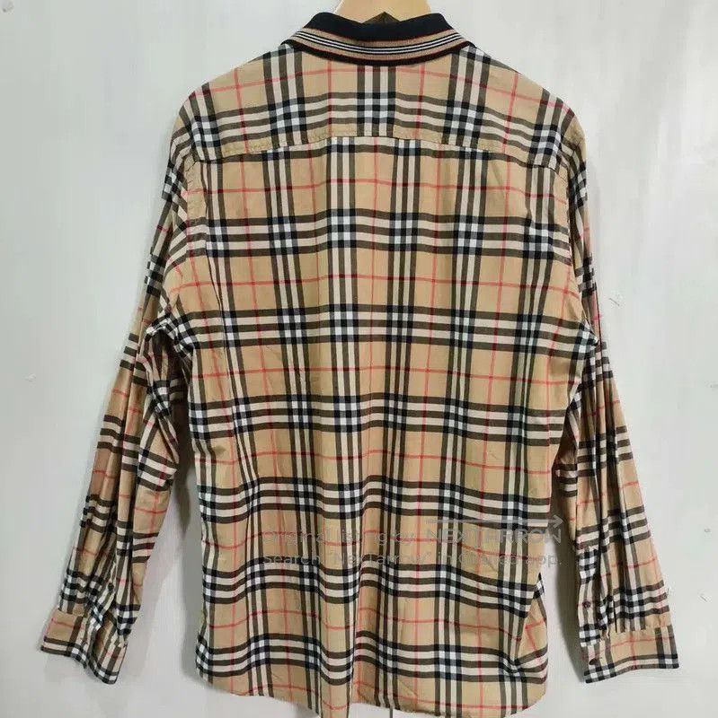 Burberry Burberry Long Sleeve Khaki Shirt with Rainbow Collar. Size US XL / EU 56 / 4 - 2 Thumbnail