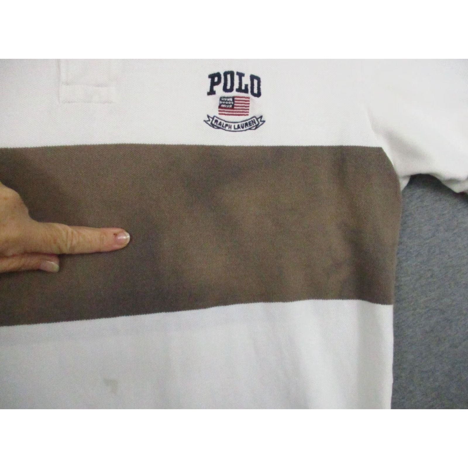 Polo Ralph Lauren VINTAGE Polo Ralph Lauren Shirt Polo M White Logo Flag Brown Size US M / EU 48-50 / 2 - 7 Thumbnail