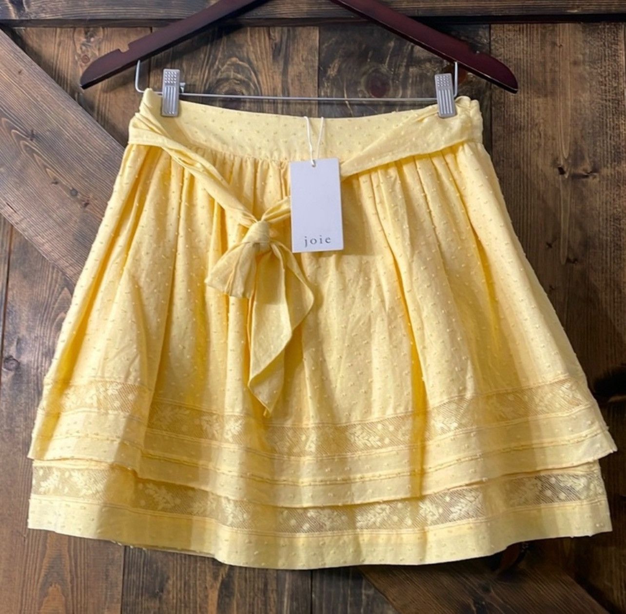 Joie Joie Rare Yellow Lace & Polka-Dotted Amerie Mini Skirt NEW Size 27" / US 4 / IT 40 - 1 Thumbnail