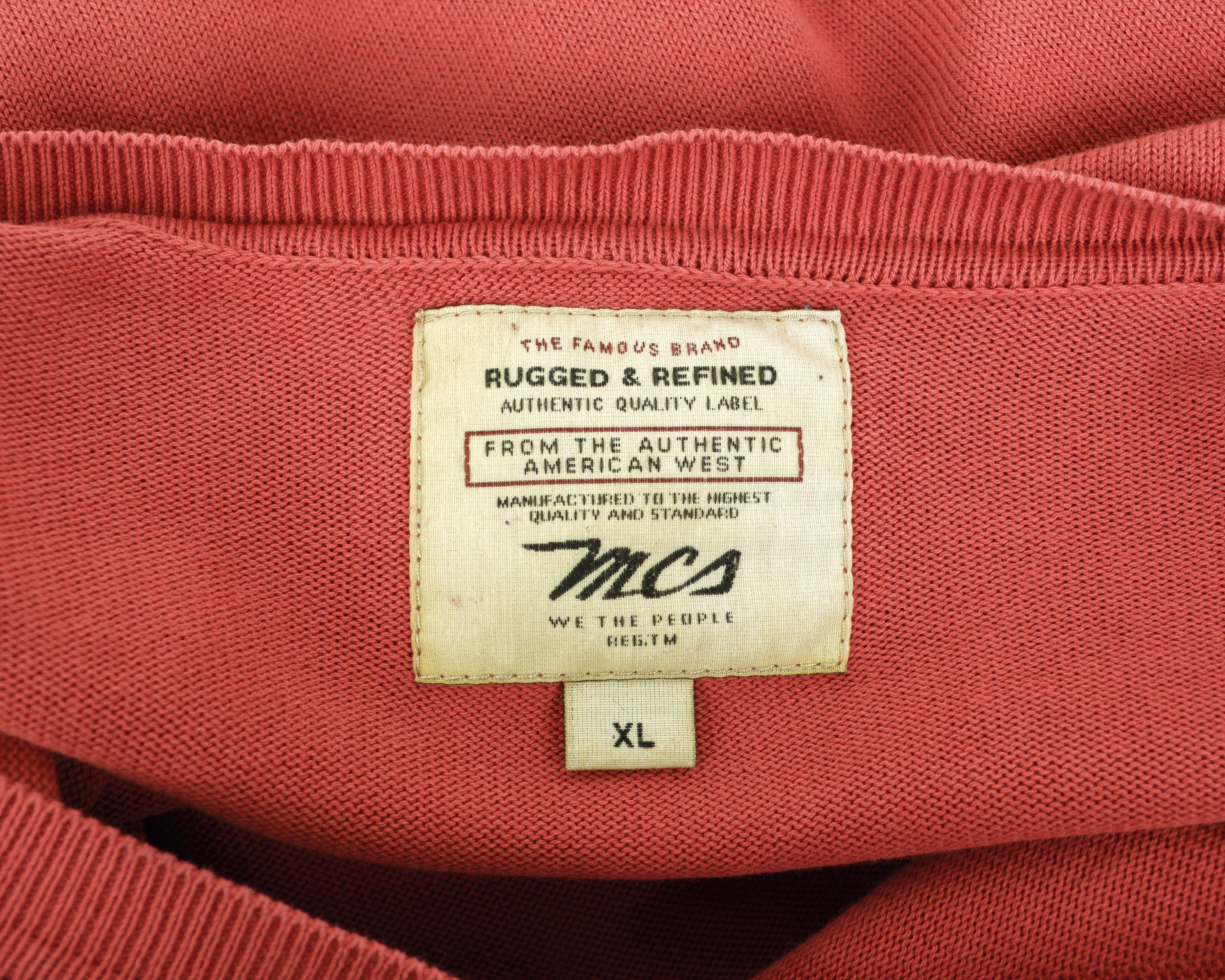 Marlboro Classics V-Neck Sweater Red Pullover Jumper Sweatshirt Thin Knit Size US XL / EU 56 / 4 - 5 Thumbnail