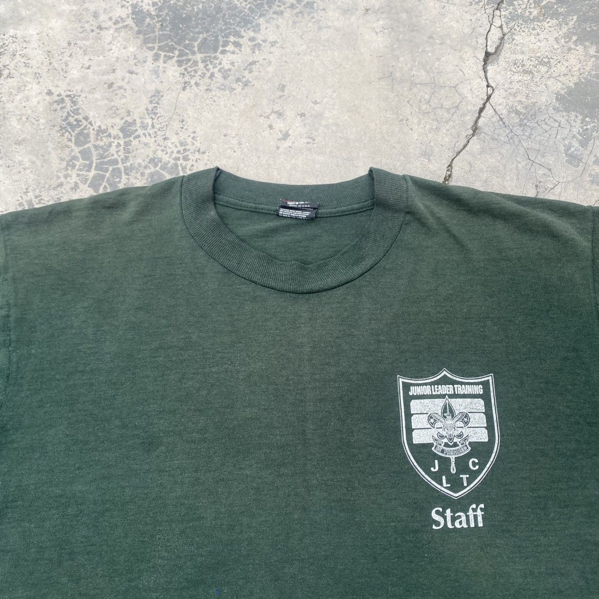 Vintage 1990s Faded Green JUNIOR LEADER TRAINING STAFF Size US L / EU 52-54 / 3 - 2 Thumbnail