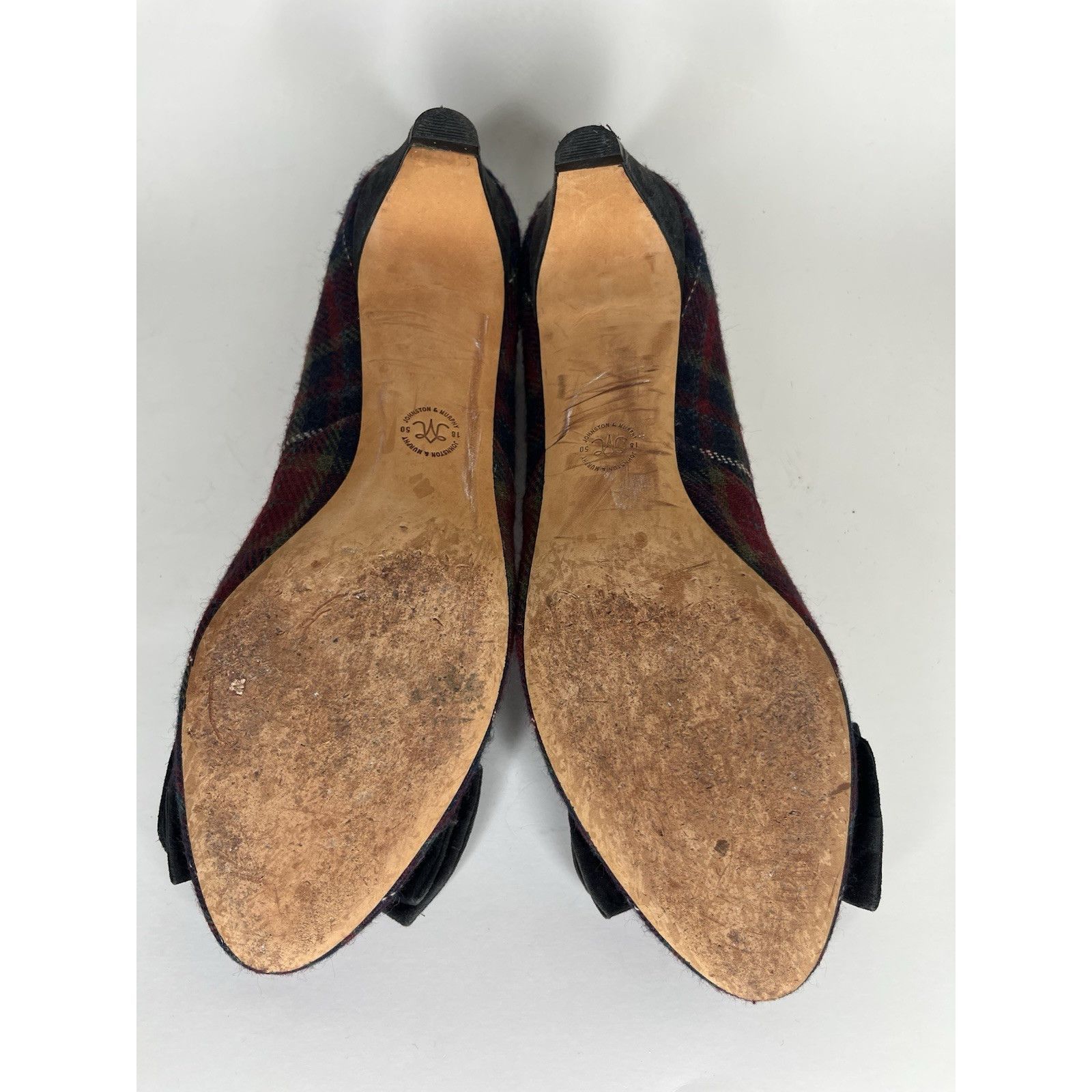 Johnston & Murphy Johnston & Murphy Red Plaid Blue Bow Round Toe Pumps Heels W Size US 10 / IT 40 - 6 Thumbnail