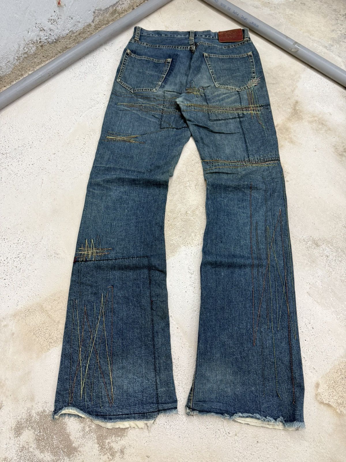 Hysteric Glamour HYSTERIC GLAMOUR Flare Heavy Stitch Boro Denim Jeans Size US 30 / EU 46 - 2 Thumbnail