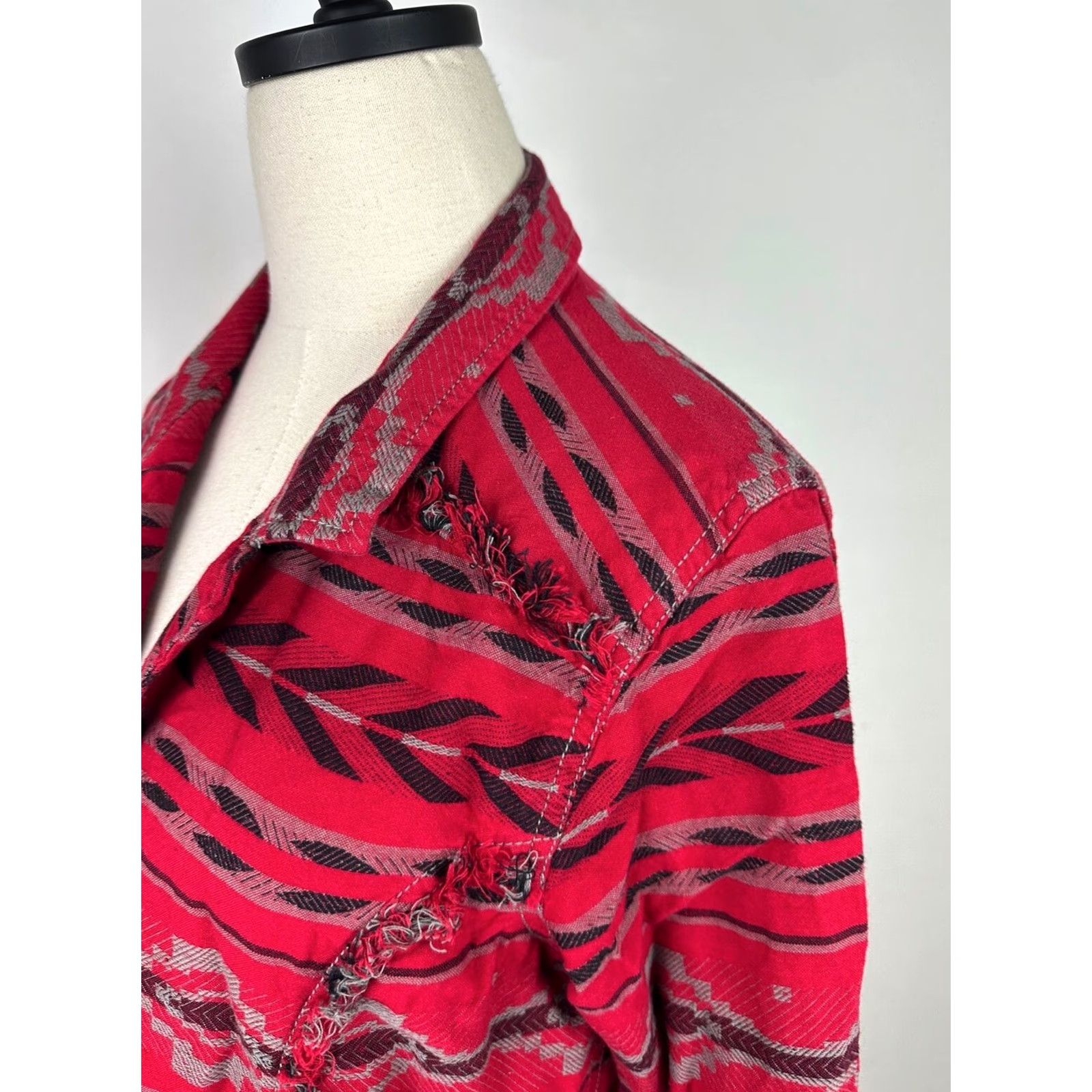 Vintage Ryan Michael Jacket Womens Medium Red Southwestern Stripe Cowgirl Rodeo Boho Size M / US 6-8 / IT 42-44 - 6 Thumbnail