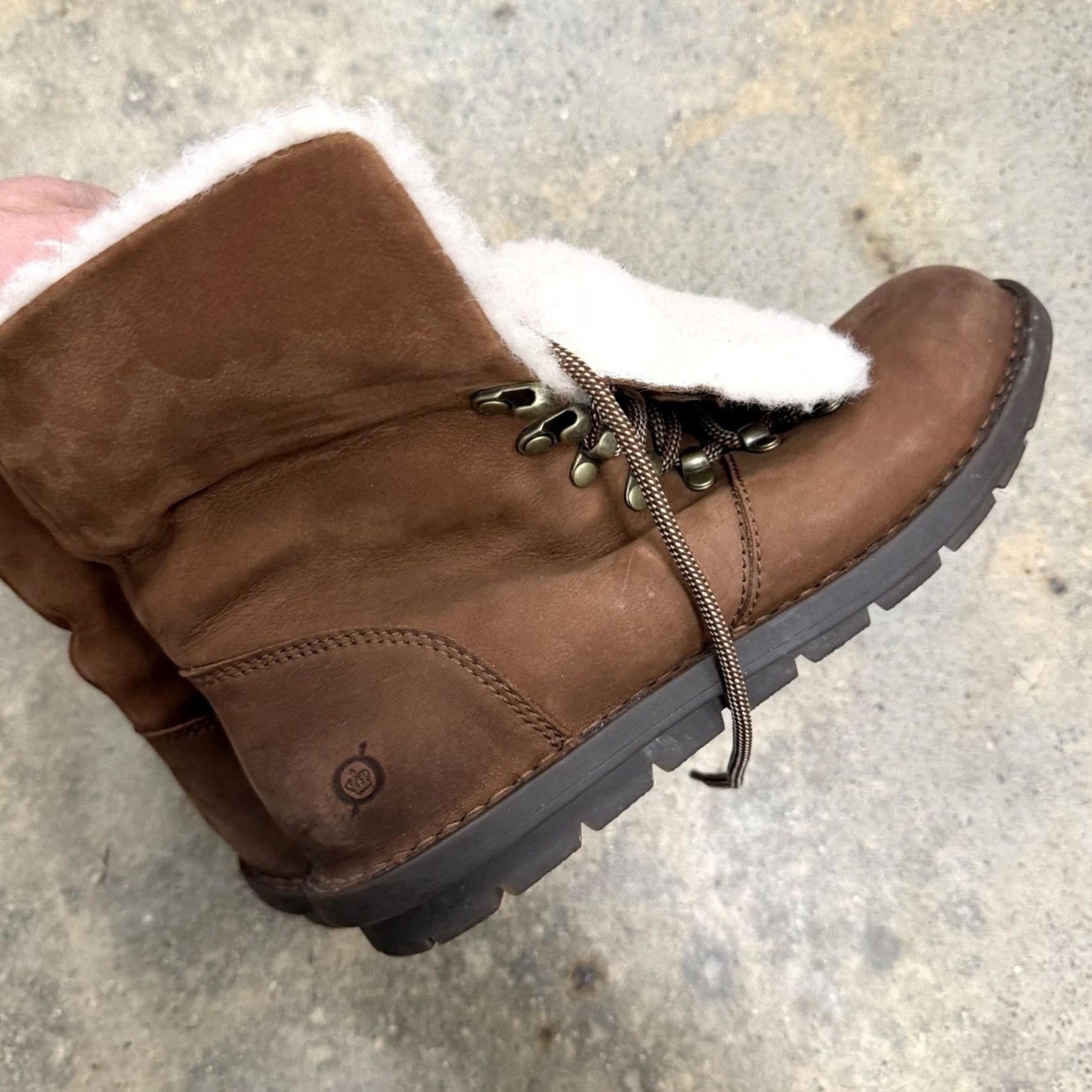 Born Born Blaine Shearling Ankle Boots Brown Leather Womens Size 8 M Shoes Size US 6 / IT 36 - 4 Thumbnail