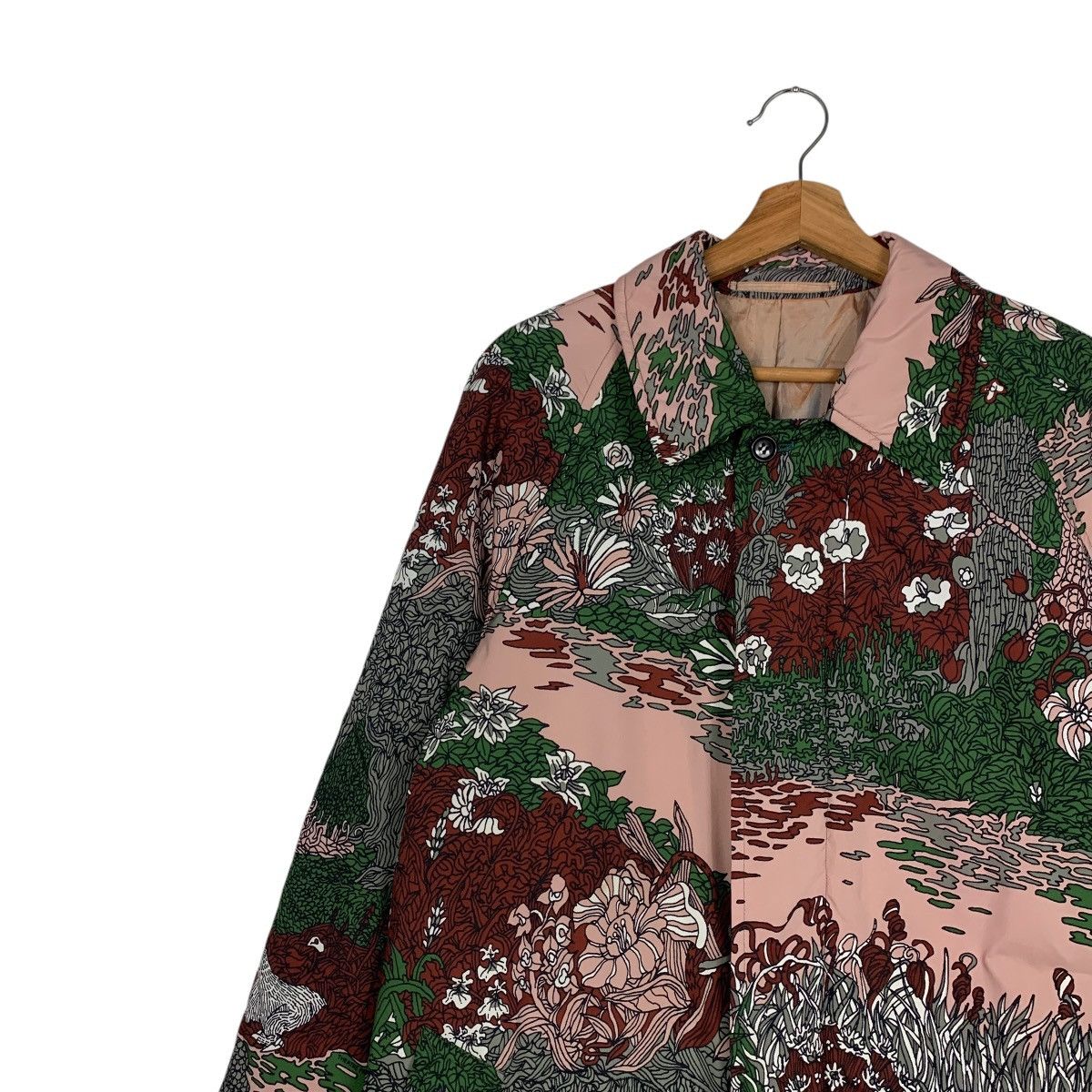 Japanese Brand THEATRE Motif Design Fullprint Overcoat Jacket #2032-C88 Size US M / EU 48-50 / 2 - 6 Thumbnail