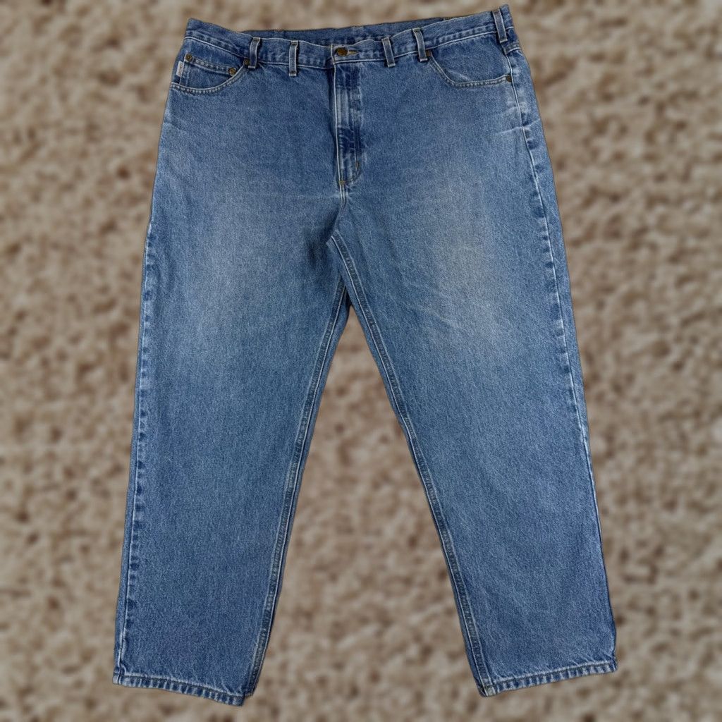 Carhartt Carhartt Jeans Adult 48 Blue Denim Relaxed Fit 100% Cotton Straight 42x30 Size US 32 / EU 48 - 1 Thumbnail
