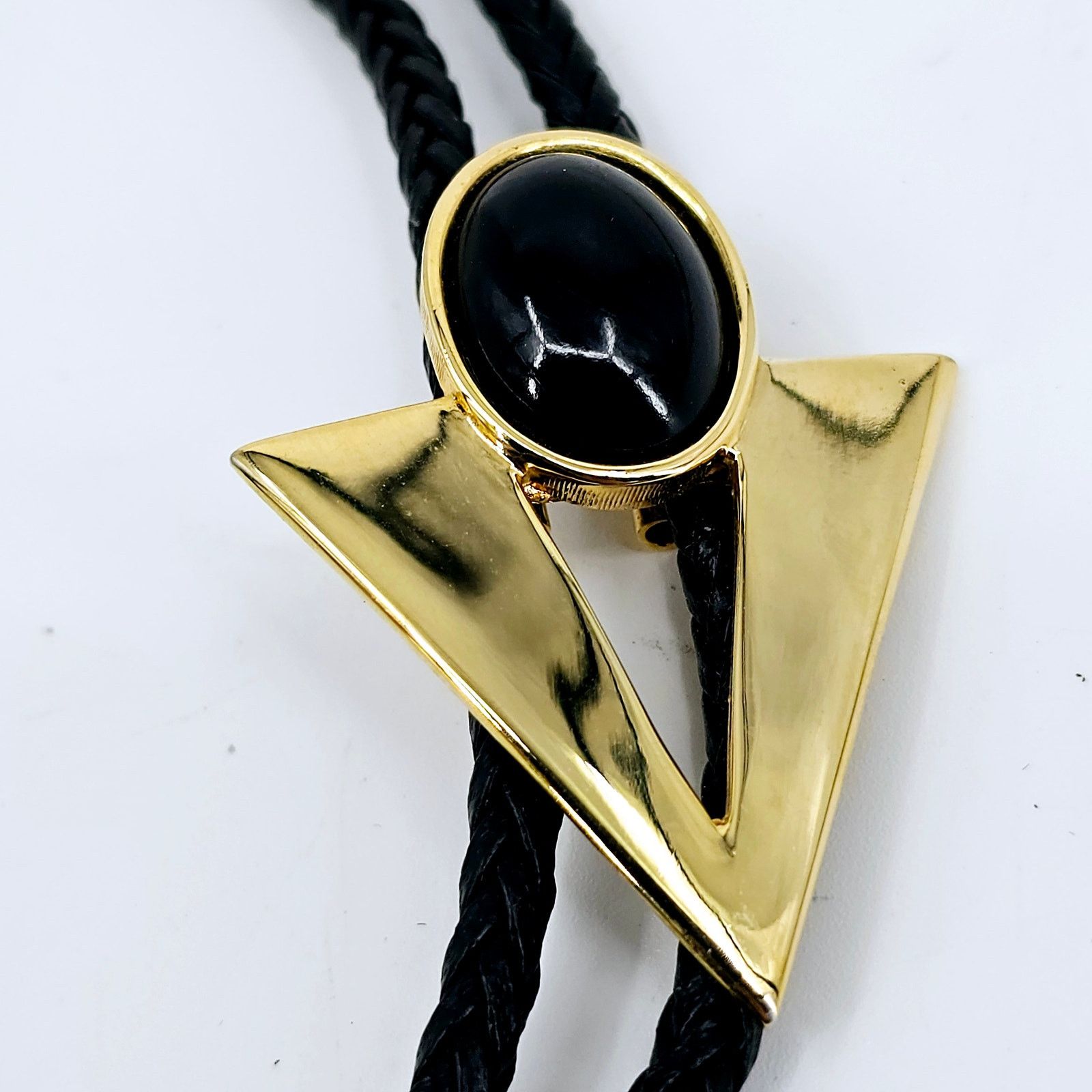 Vintage Vintage Triangle Shape Bolo Tie Southwestern Gold Tone Size ONE SIZE - 2 Thumbnail