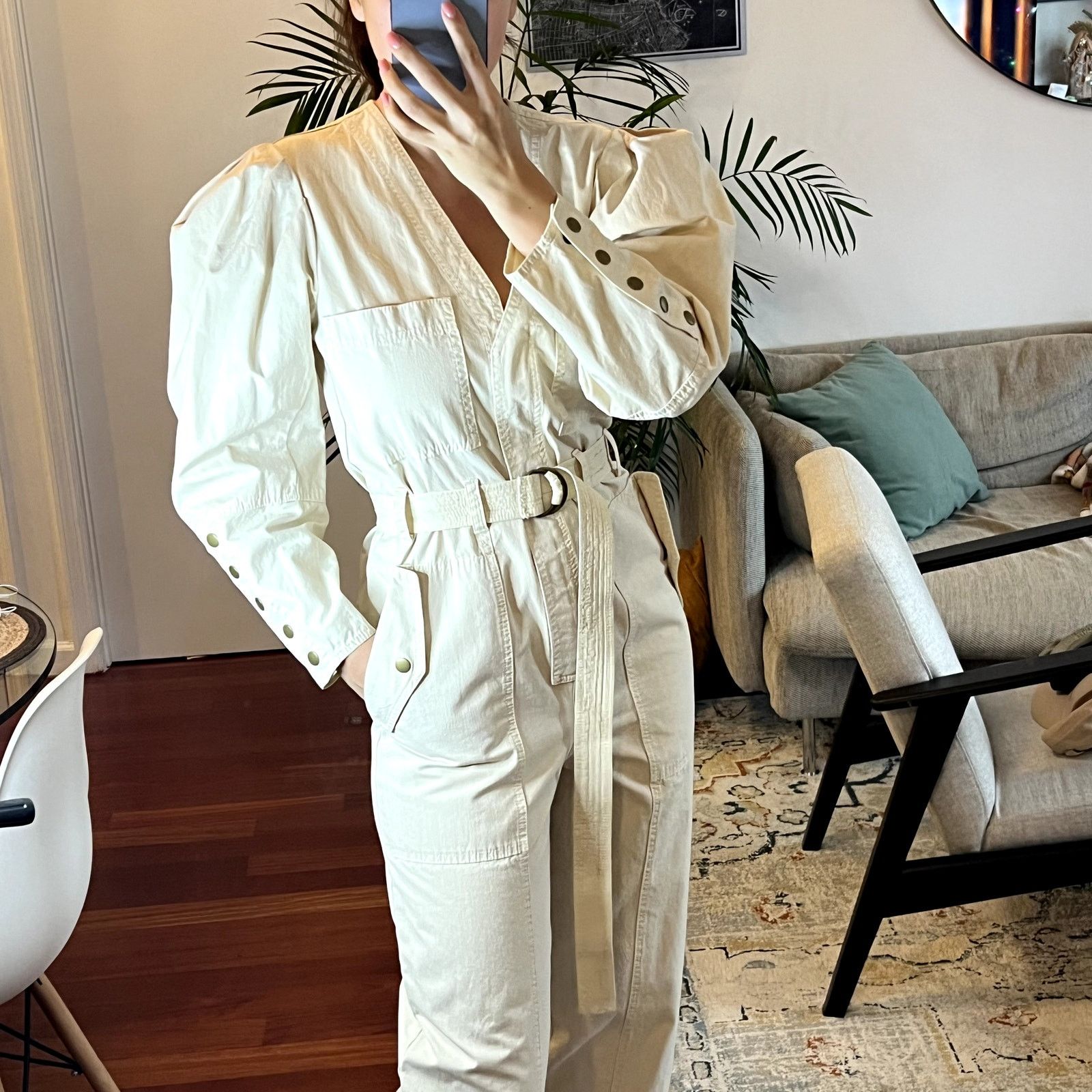 Ulla Johnson Ulla Johnson Levi Jumpsuit Brazilian Sand Size 2 100% cotton Size 26" / US 2 / IT 38 - 3 Thumbnail