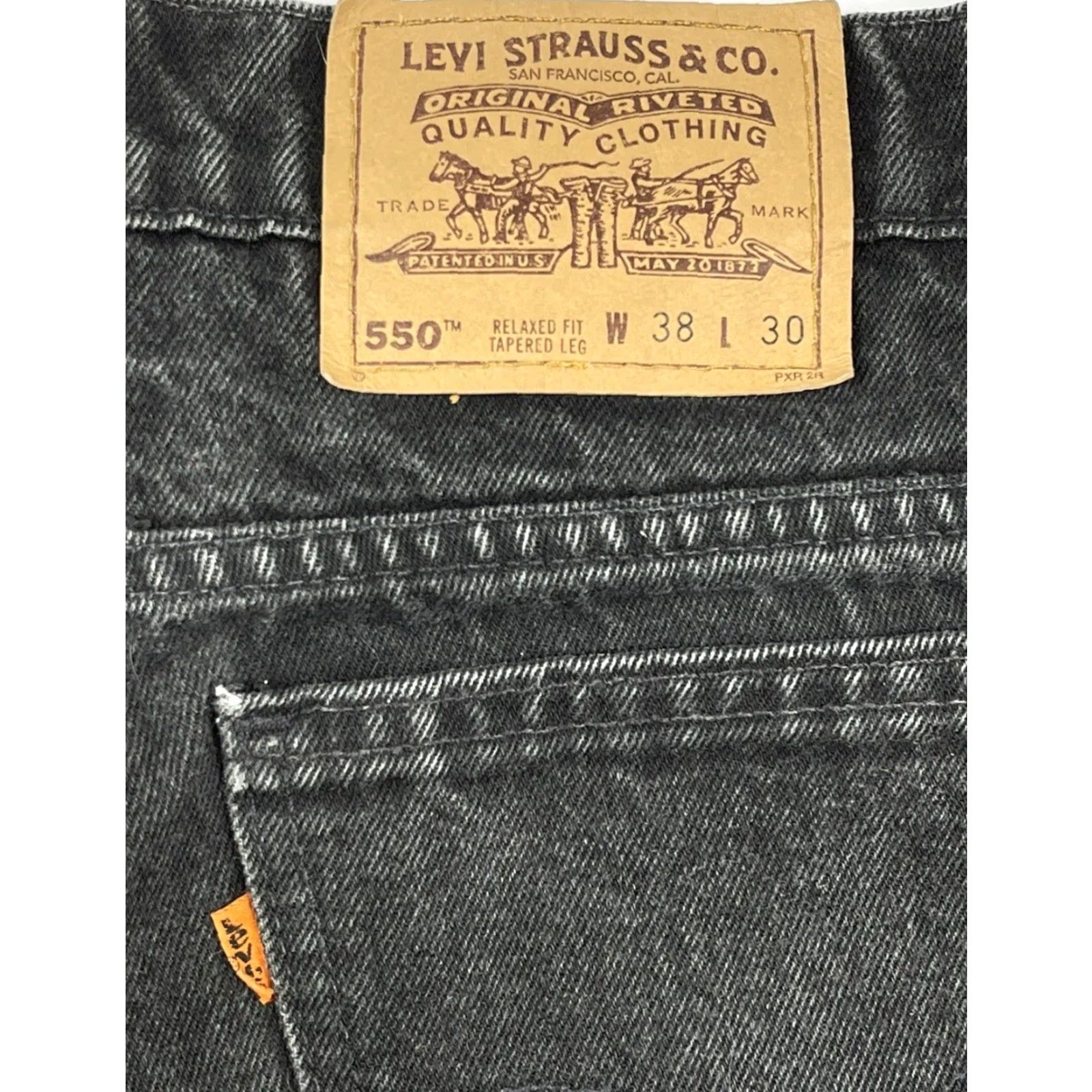 Levi's VINTAGE Levi's 550 Jeans Men's 38x30 Black Denim Relaxed Fit 90s USA Made Size US 38 / EU 54 - 3 Thumbnail