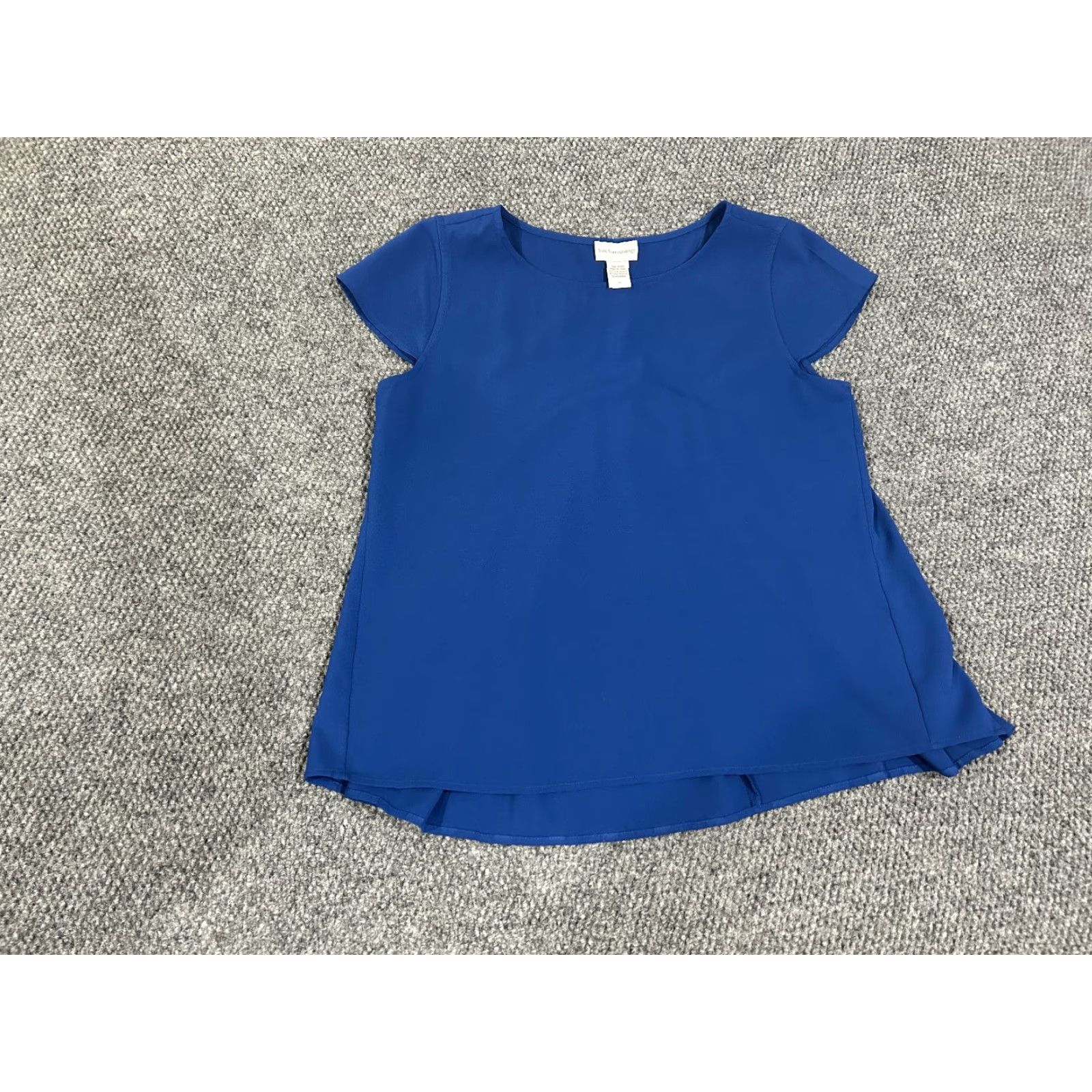 Soft Surroundings Soft Surroundings Blouse Womens PS Petite Small Blue Tunic Stretch Short Sleeve Round Neck Pullover Knit Polyester Spandex Casual Sequin No Size S / US 4 / IT 40 - 2 Thumbnail